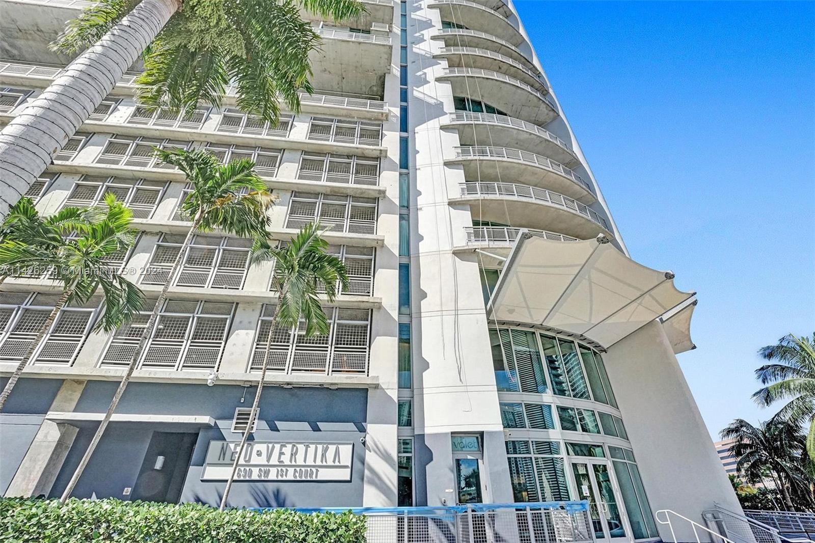 Neo Vertika is a creative loft-style building in the heart of Brickell. Unit 2123 has a great southern view overlooking the pool & into the city and beyond towards south Brickell and Coconut Grove. This charming condo has an open floor-plan ready for your imagination. The building offers a great living experience with everything you need just a stone's throw away. Live two blocks from Brickell City Center and at the start of Miami’s Underline. With plenty of amenities and a hip vibe, Neo Vertika is easy to love. This unit is an ideal home for professionals who crave a convenient and vibrant lifestyle, where comfort and excitement come together effortlessly. This home boasts fresh paint, refinished wood floors and an updated bathroom - turn-key and ready for a new owner.