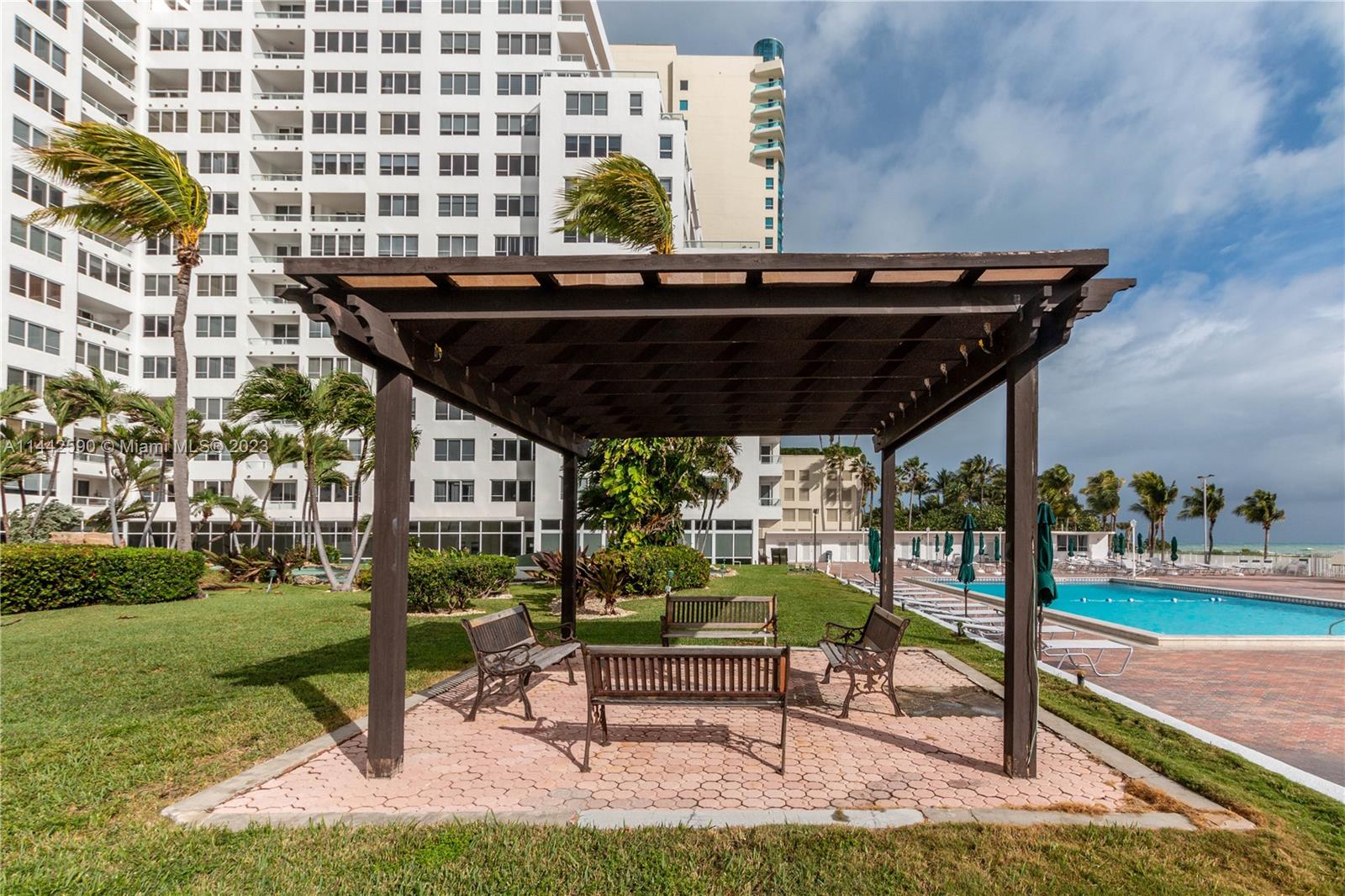 The surrounding pool area