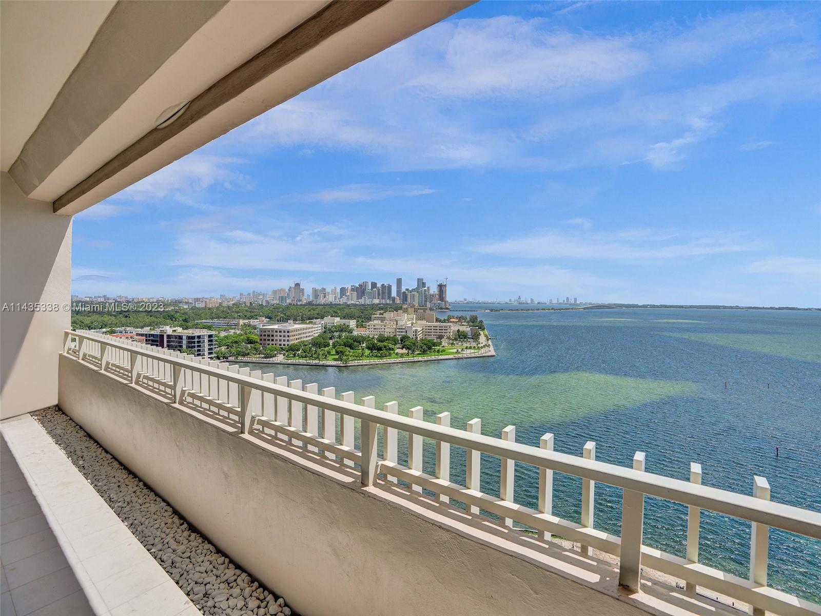 Unobstructed  Water & Miami City Lights Views