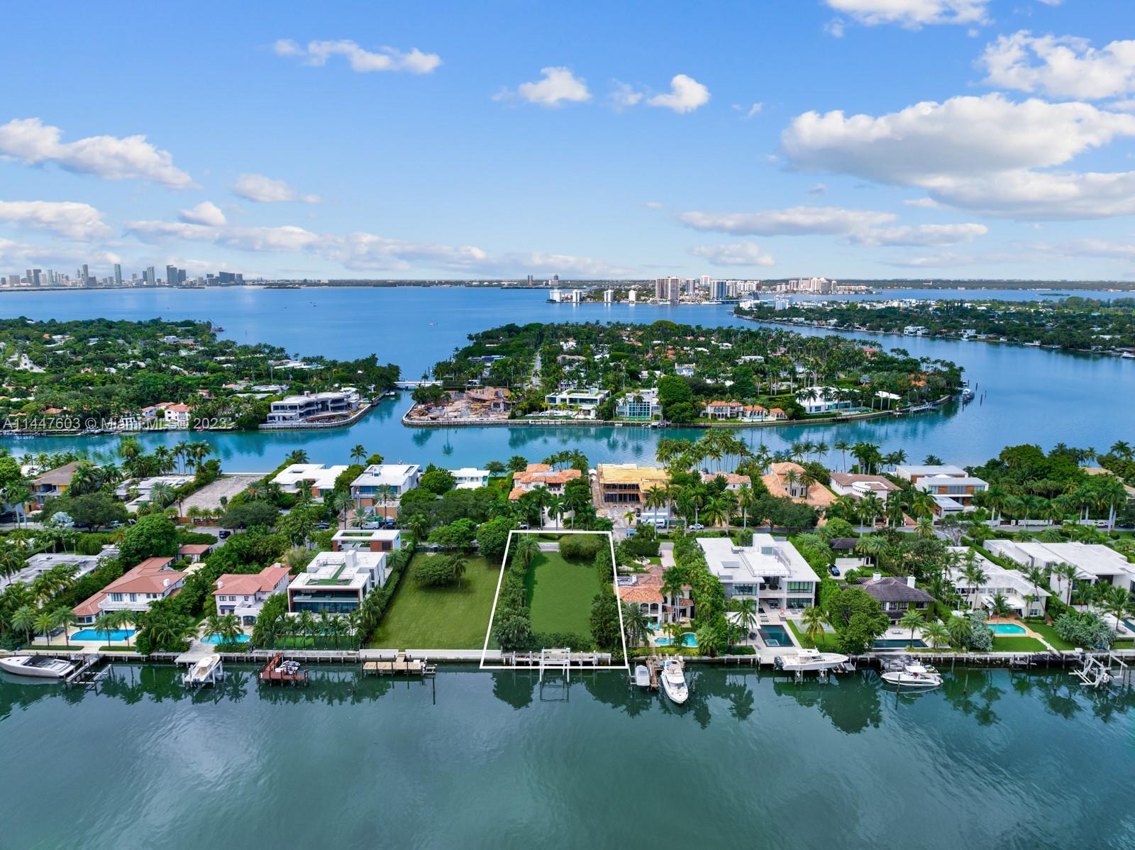 This exceptional property on Allison Island in Miami Beach presents a unique opportunity to build your dream home in one of the city's most exclusive gated communities. With breathtaking water views & stunning sunrises as your daily backdrop, this is a setting like no other. Included in this offering are fully permitted architectural plans by renowned architect Cesar Molina. These plans are designed for a modern tropical masterpiece boasting 7 bedrooms & 7 bathrooms, spread across 8,000 square feet of luxurious interior space. With a generous 16,200-square-foot lot, this property boasts an impressive 75 feet of water frontage along with a brand-new seawall, dock & lift. This property features a charming Mediterranean home with 4 bedrooms. The home offers a comfortable & spacious interior