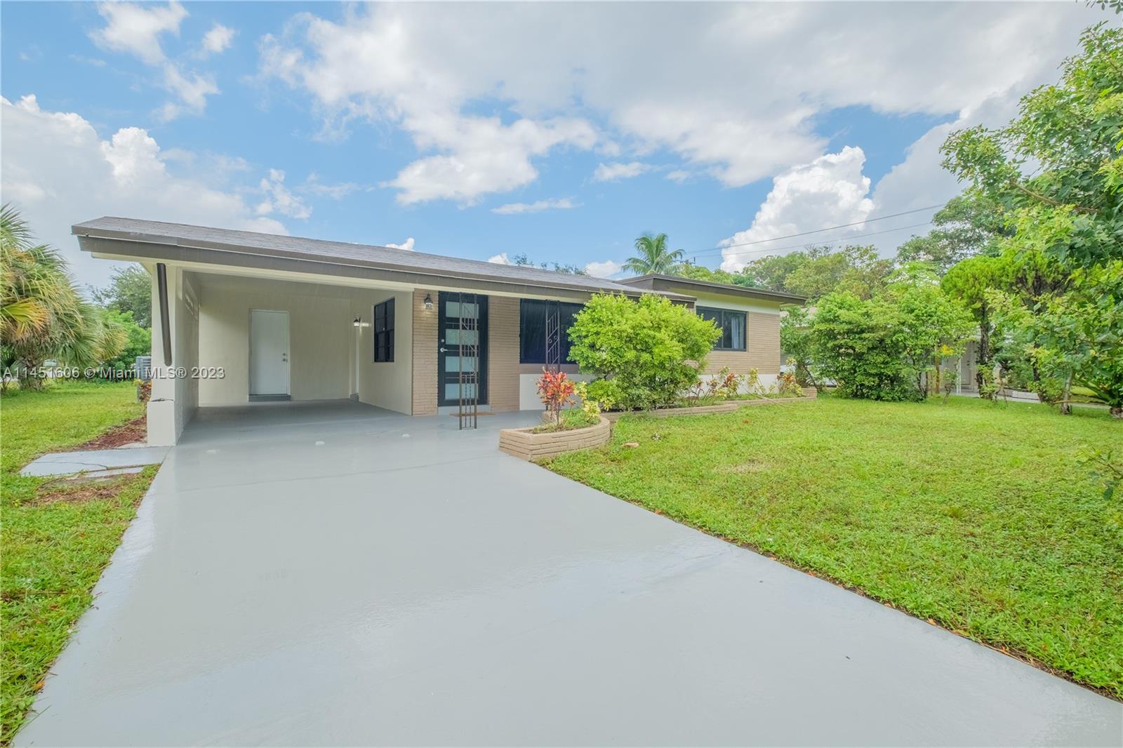 Front of the home, with detached garage