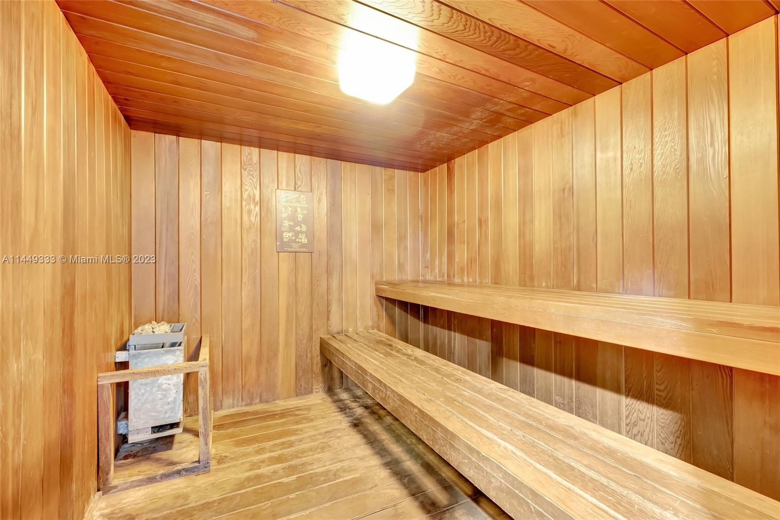 Sauna in men and women's bathroom in the common area