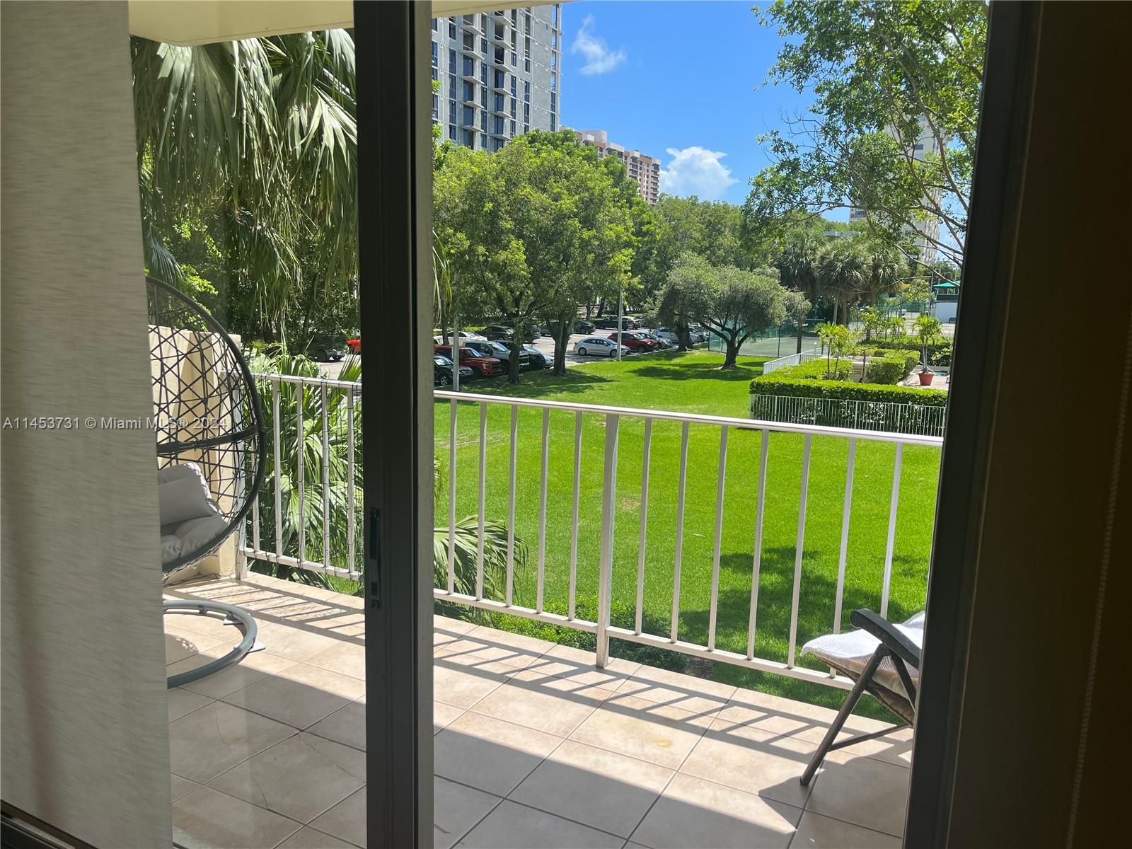 Balcony - Master apartment. Views to the garden, pool area.