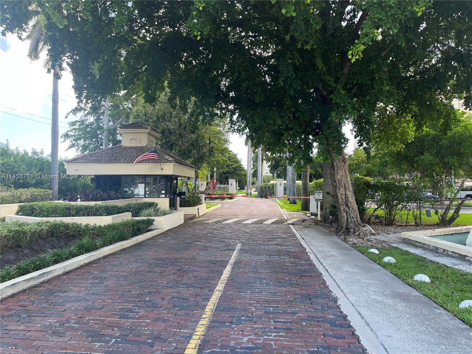 Gate entrance to The Jockey Club on Biscayne blvd. Private community
