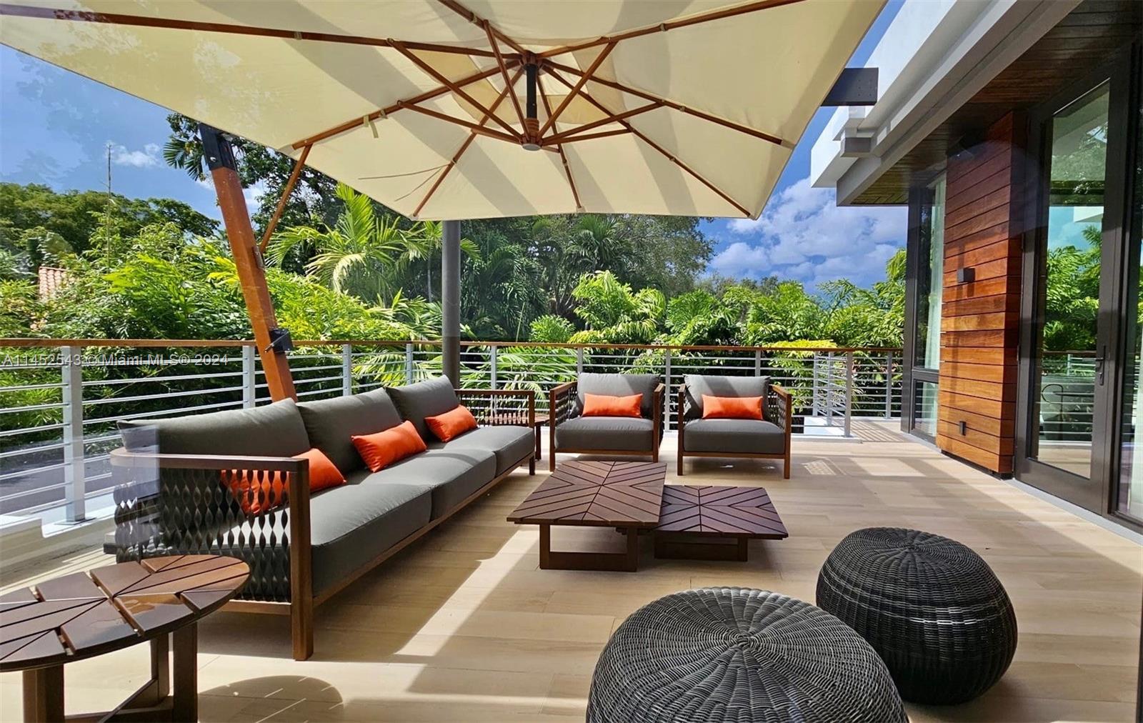 Patio on the second floor off the master suite