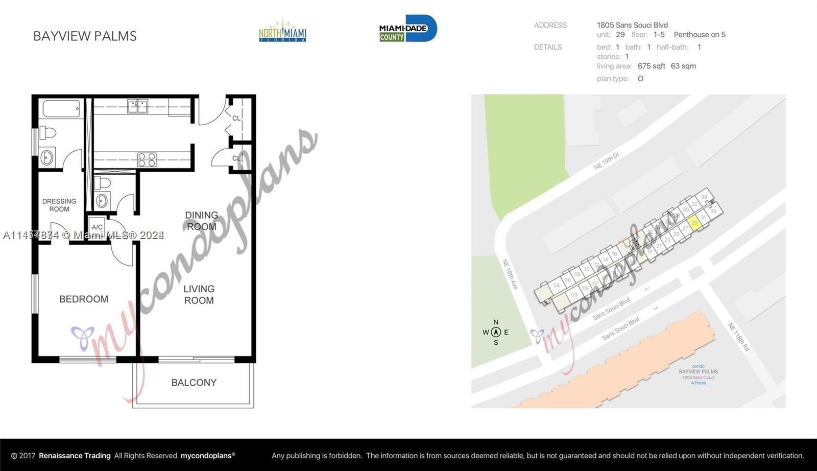 1805 Sans Souci Blvd 309, North Miami, Florida 33181, 1 Bedroom Bedrooms, ,1 BathroomBathrooms,Residential,For Sale,1805 Sans Souci Blvd 309,A11457874