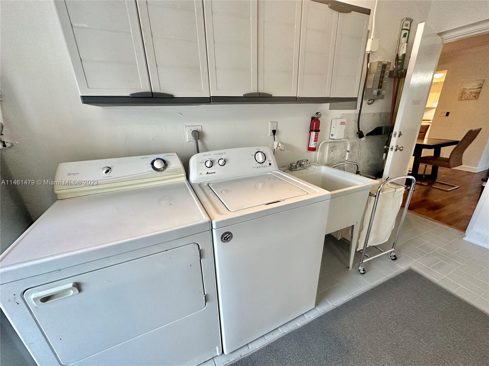 Laundry room in an air conditioned space