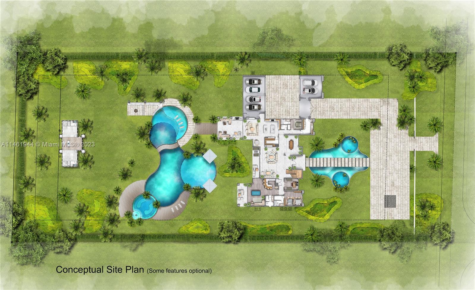 Rendered site plan showing optional upgrades.