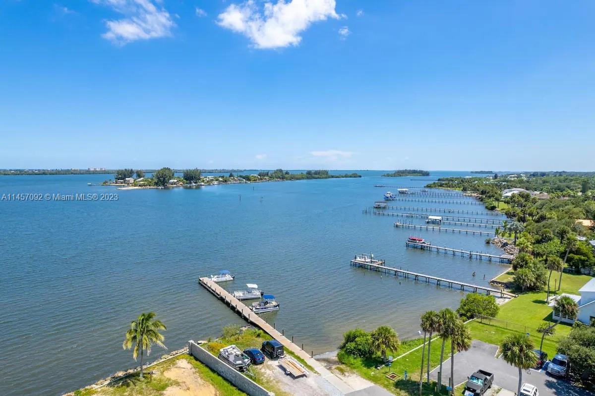 View of mainland dock distance from island