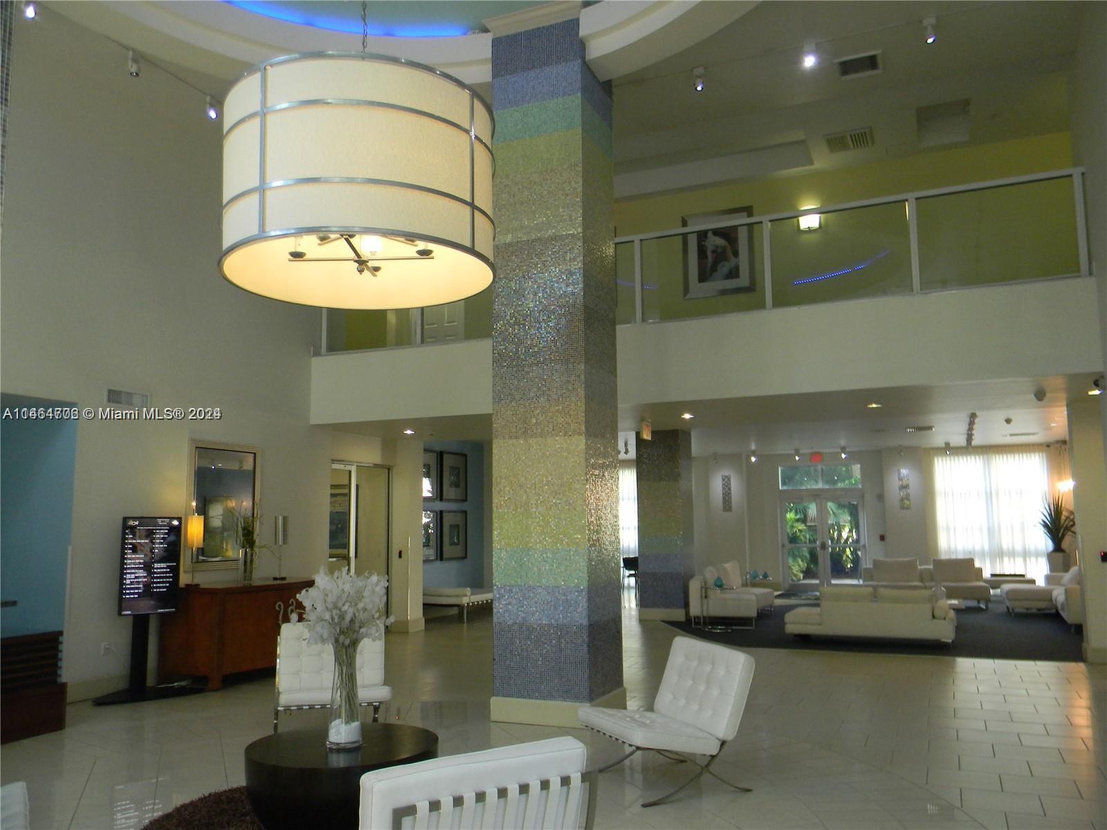 impressive 2-story lobby