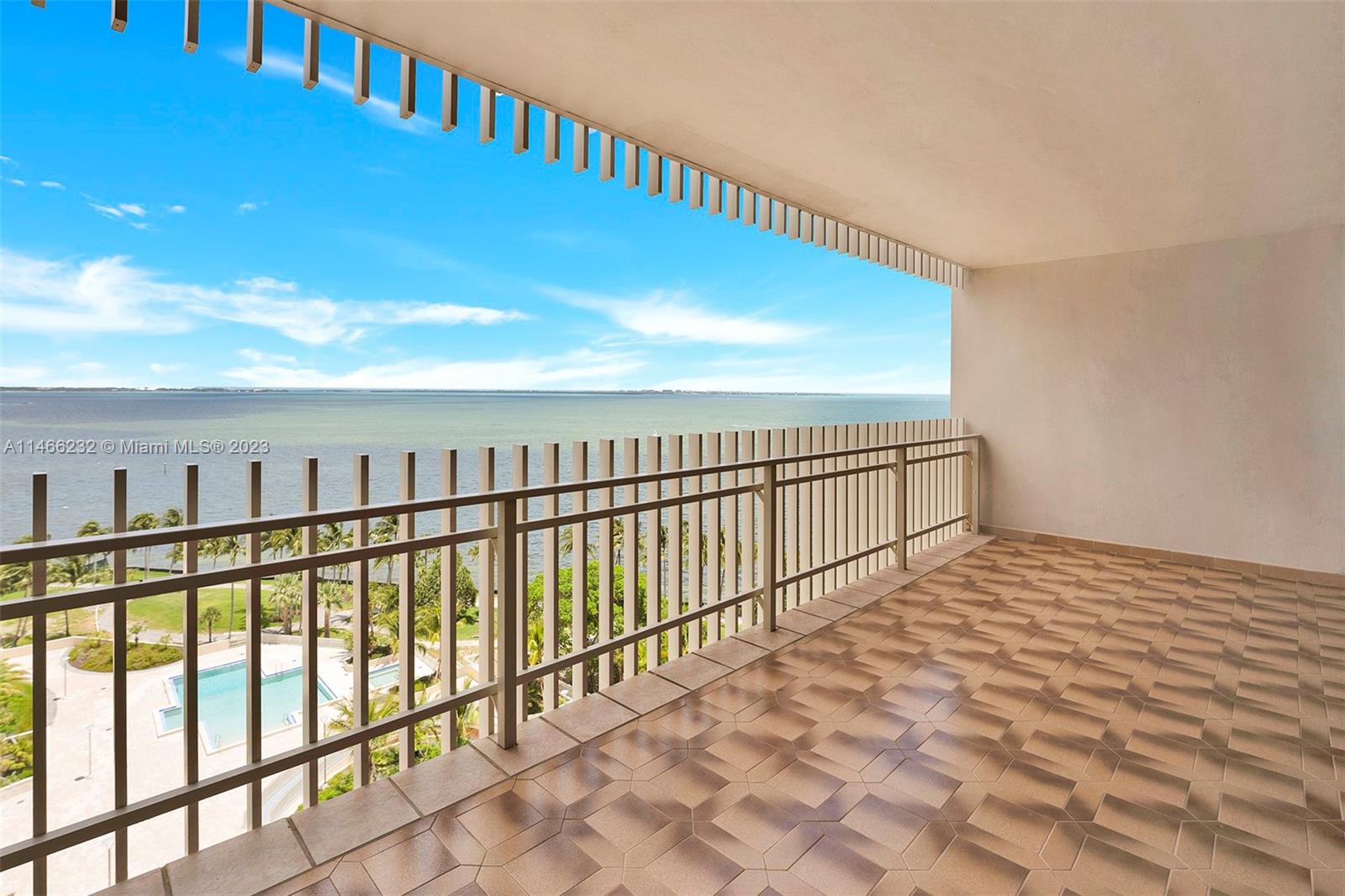 Amazing views from this 2 bedroom 2 bath condo in the private island community of Grove Isle.  Watch all the boats in the Miami bay area pass by from your balcony. Currently building only has pool and gym access.  Construction of new amenities ongoing.  Contact listing agent for more info.