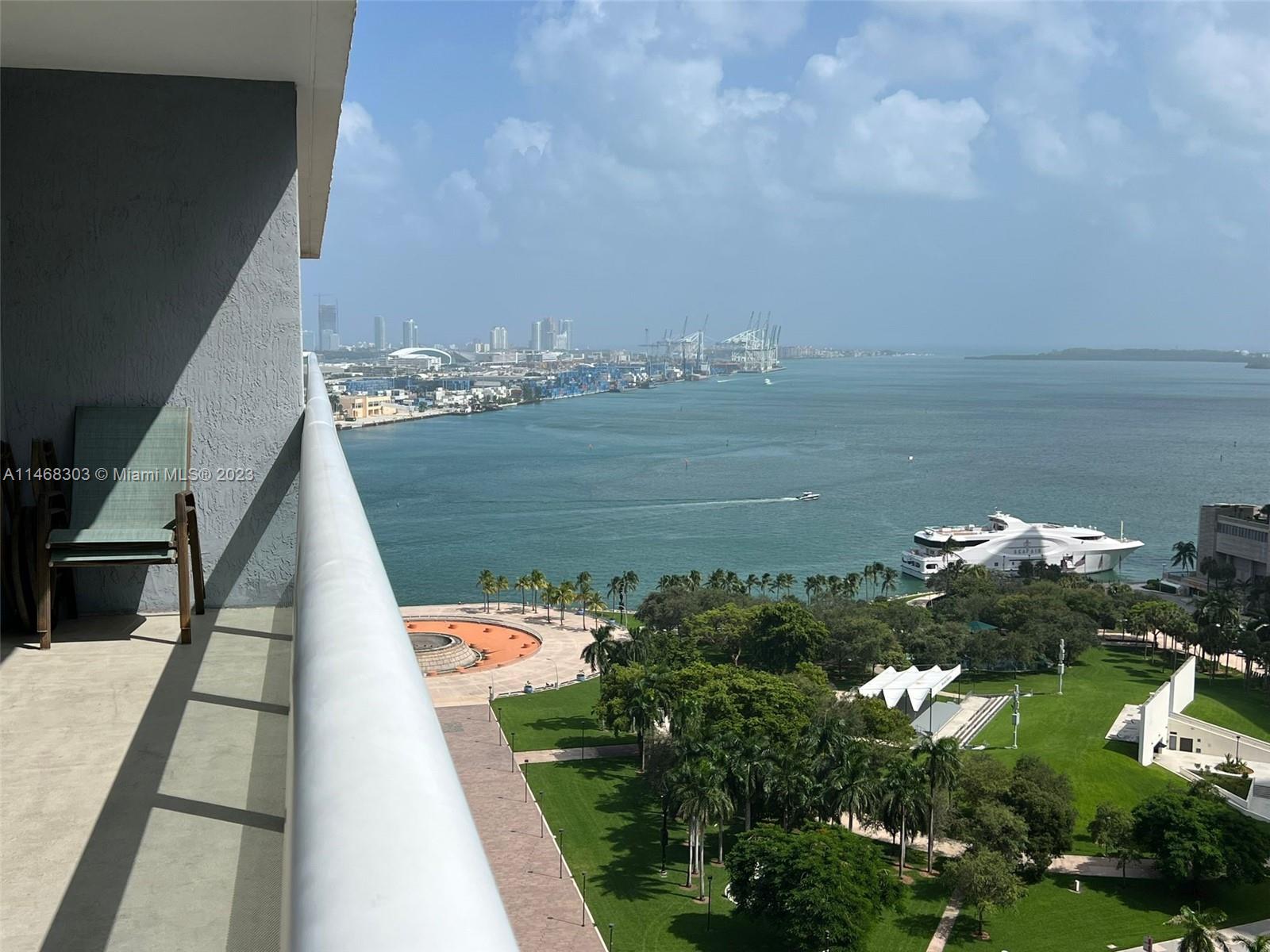 Perfect investment opportunity in one of Downtown Miami’s most iconic building. This 2/2 Corner unit with huge wraparound balcony and split floorplan. Beautiful bay and city views. Tastefully furnished and in move in ready condition. Cable, Internet and water all included in HOA. 1 assigned parking space. This spectacular condo has amazing first-class amenities that include: Olympic-size heated pool, state-of-the-art spa, fitness center, security, valet parking and more .AMAZING LOCATION!!! Right across from Bayfront Park. Easily walk to 5 star restaurants, Whole Foods, Silverspot Cinema and much more. 20 minutes to Miami Intl Airport, South Beach, I-95, Coral Gables. Great public transport accessibility - free services on Metromover and Miami Trolley, Metrorail and Brightline.