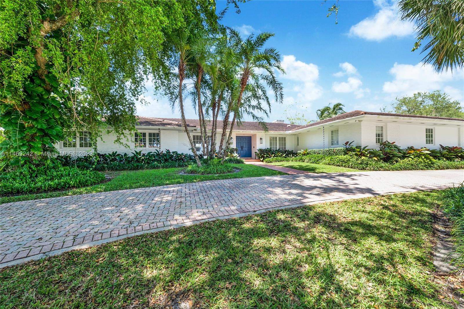 Incredible opportunity to remodel or build new and experience direct ocean access with no bridges to Biscayne Bay and wide water views with 105 feet of water-frontage and a dock that could accommodate a large boat in one of Coral Gables most sought after gated communities, Old Cutler Bay.  This one-story 5 bedroom, 3 bathroom home with southern exposure, allowing the property to receive ample sunlight throughout the day. The screened in patio with swimming pool combined with a perfect blend of wide-water lagoon views and warm, inviting home. Impact windows and doors, large kitchen with breakfast nook, overlooking the water. 2-car garage.