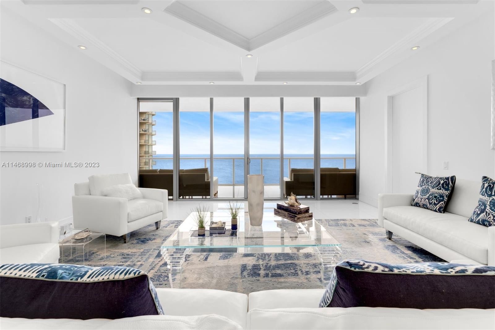 First time on the market! Incredible opportunity at the iconic St. Regis Bal Harbour. Gorgeous ocean front residence featuring flow-through floor plan with east and west terraces, 3 spacious bedrooms and  3 & 1/2 bathrooms, stunning direct ocean views plus breathtaking sunset views of intracoastal/city skyline. Upgrades and high end finishes throughout with top-of-the-line appliances including open kitchen area, eat-in counter, dual wolf ovens, gas cooktop, Subzero refrigerator/ wine cooler and built-in Miele coffee machine. Enjoy exclusive 5 Stars 5 Diamonds resort amenities such as State of the art fitness center, Spa, Concierge & Butler team, Pool & Beach service , 24 hours in-room dining and much more. Best deal at St. Regis! Across from renowned Bal Harbour Shops.