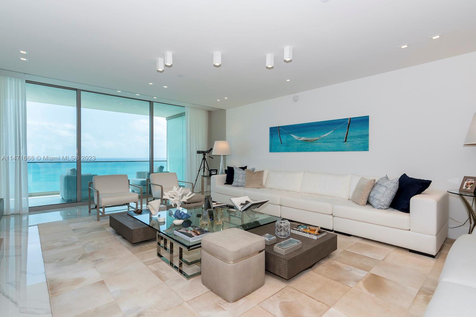 Gorgeous unit at the most prestigious building at Bal Harbour. Unit comes fully furnished, with all Artefacto design & furniture. Amazing ocean views from living room and master bedroom & Bay and city views from family room and other 2 bedrooms. Unit offers a maids/laundry room with a full bathroom. Please call now for a private showing.