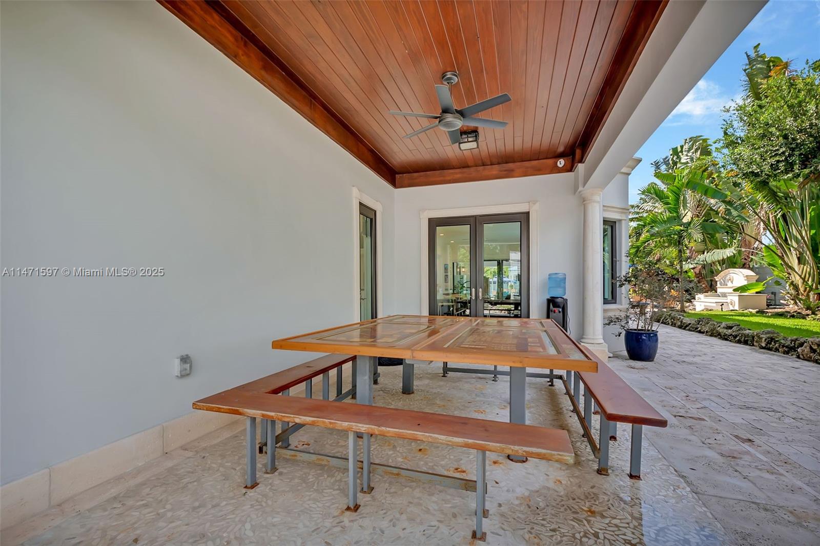 Outside kitchen table.