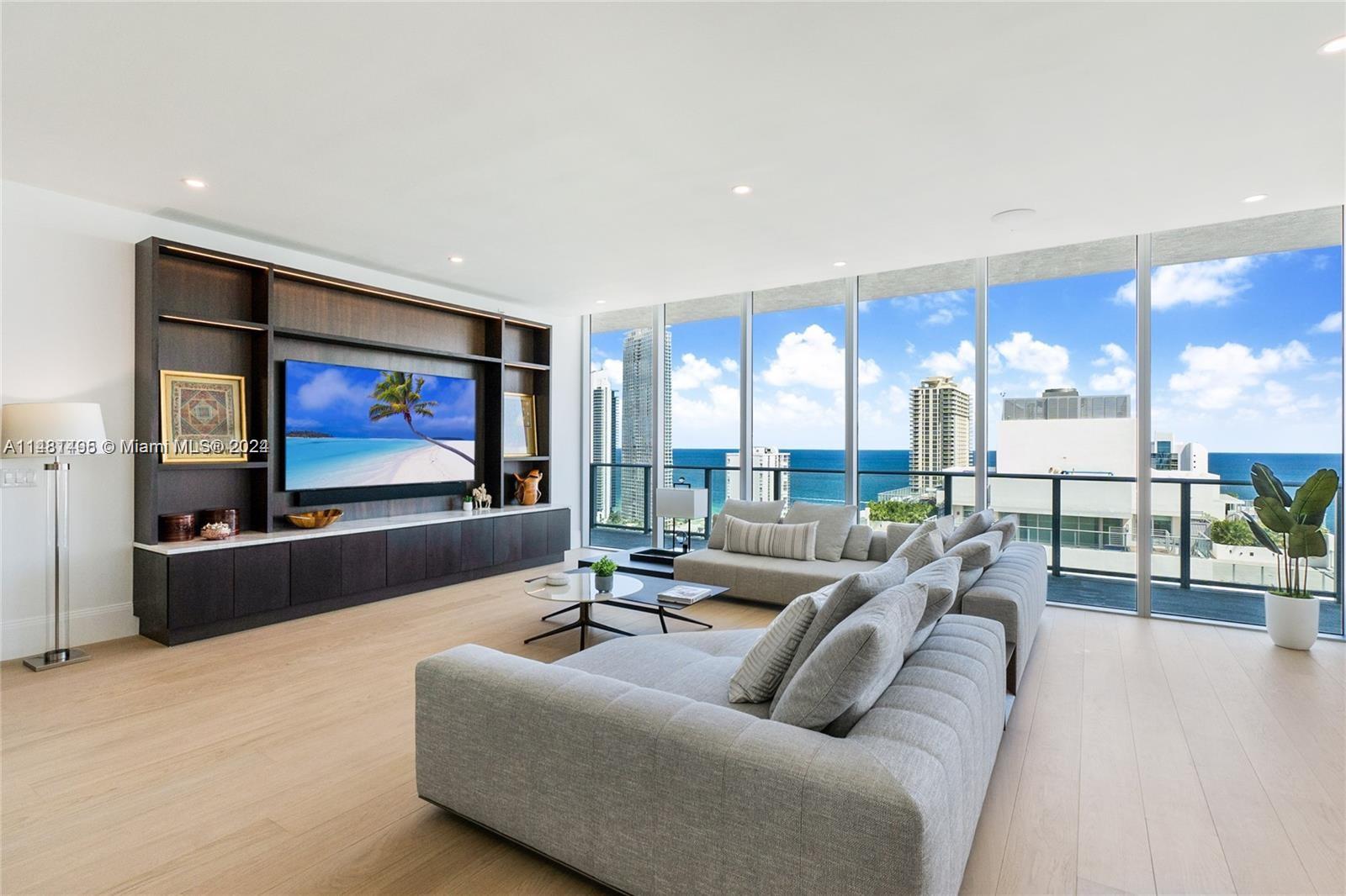 Welcome to the epitome of luxury living in Sunny Isles Beach! This magnificent condo boasts unparalleled elegance and sophistication, complemented by its exceptional private rooftop and private pool. You will be immediately captivated by the grandeur displayed throughout this home. Expansive floor-to-ceiling windows offer breathtaking views of the glistening ocean, intracoastal and city skyline.The state-of-the-art kitchen is a true chef's dream, with top of the line appliances, custom cabinetry, and a spacious island.  Parque Towers grants you access to an array of upscale amenities including heated pool, spa, jacuzzi, sauna, gym, kid's play room, club room, theater, game room, guest suites, lounge & dog park. This unit includes two garage parking spaces, two valet and & a storage unit.
