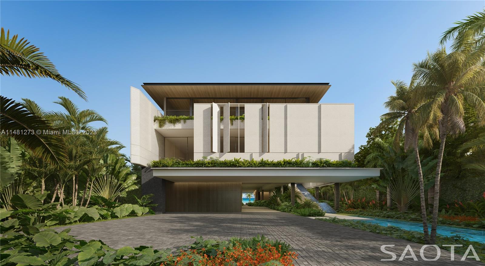 Situated on an extraordinary 21,000 SF oceanfront lot in the exclusive enclave of Golden Beach with 75 feet of pristine white sand beach, 399 Ocean Blvd presents a remarkable new construction opportunity. Offered as land with approved plans by internationally acclaimed architectural firm SAOTA, build a tropical modern masterpiece, with a 8,597 SF residence and 18,750 SF in total. With its substantial covered areas, outdoor and patio space, this resort like property is in true harmony with nature, creating a dramatic feeling of your living spaces extending to the ocean, maximizing views towards the Atlantic Ocean from all living areas. Own a piece of paradise in one of Florida's most sought-after areas w/a private beach, clubhouse, Golden Beach police force & tennis courts.