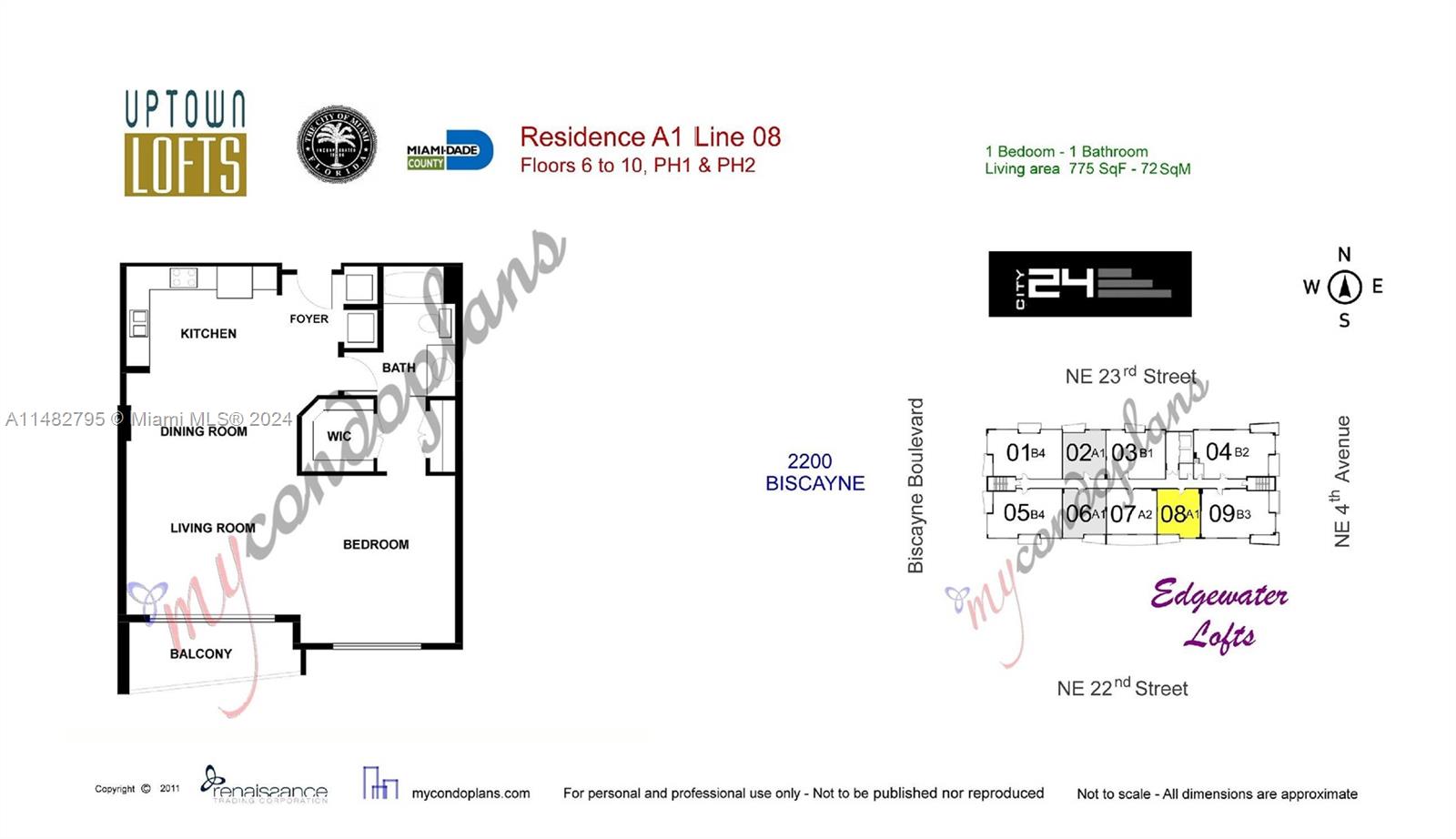 2275 Biscayne Blvd PH108, Miami, Florida 33137, 1 Bedroom Bedrooms, ,1 BathroomBathrooms,Residential,For Sale,2275 Biscayne Blvd PH108,A11482795