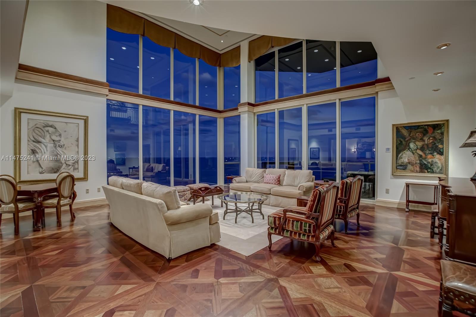 Living Room Nighttime View