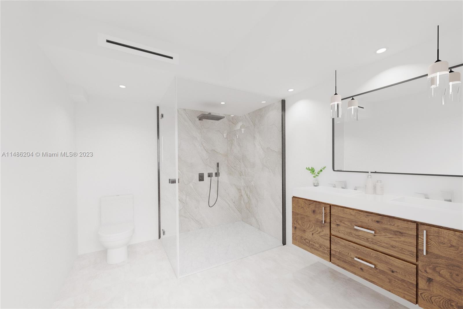 Photo includes Reality Renovation to showcase the possibility of the master bathroom