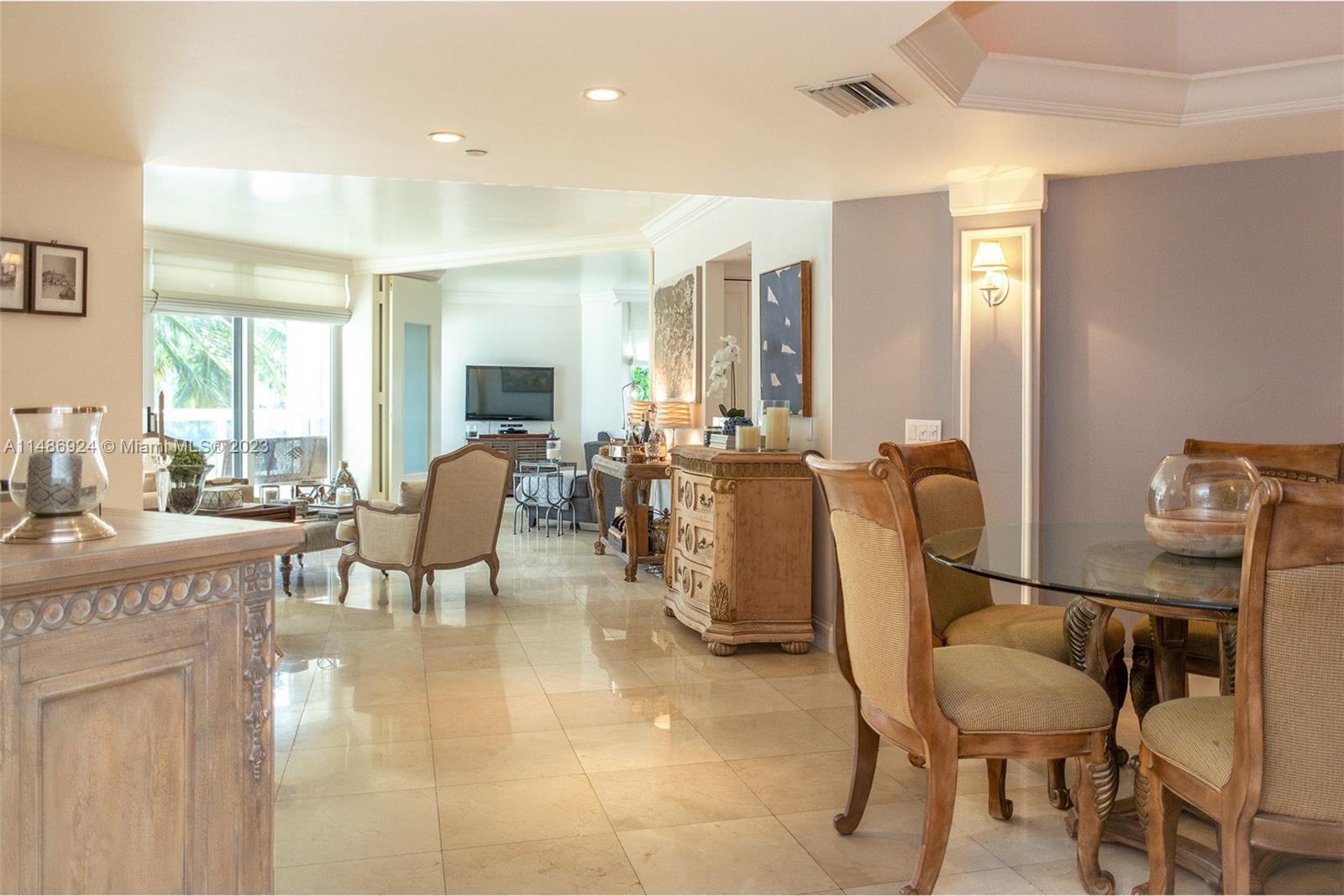 Dining Room & Living Room View