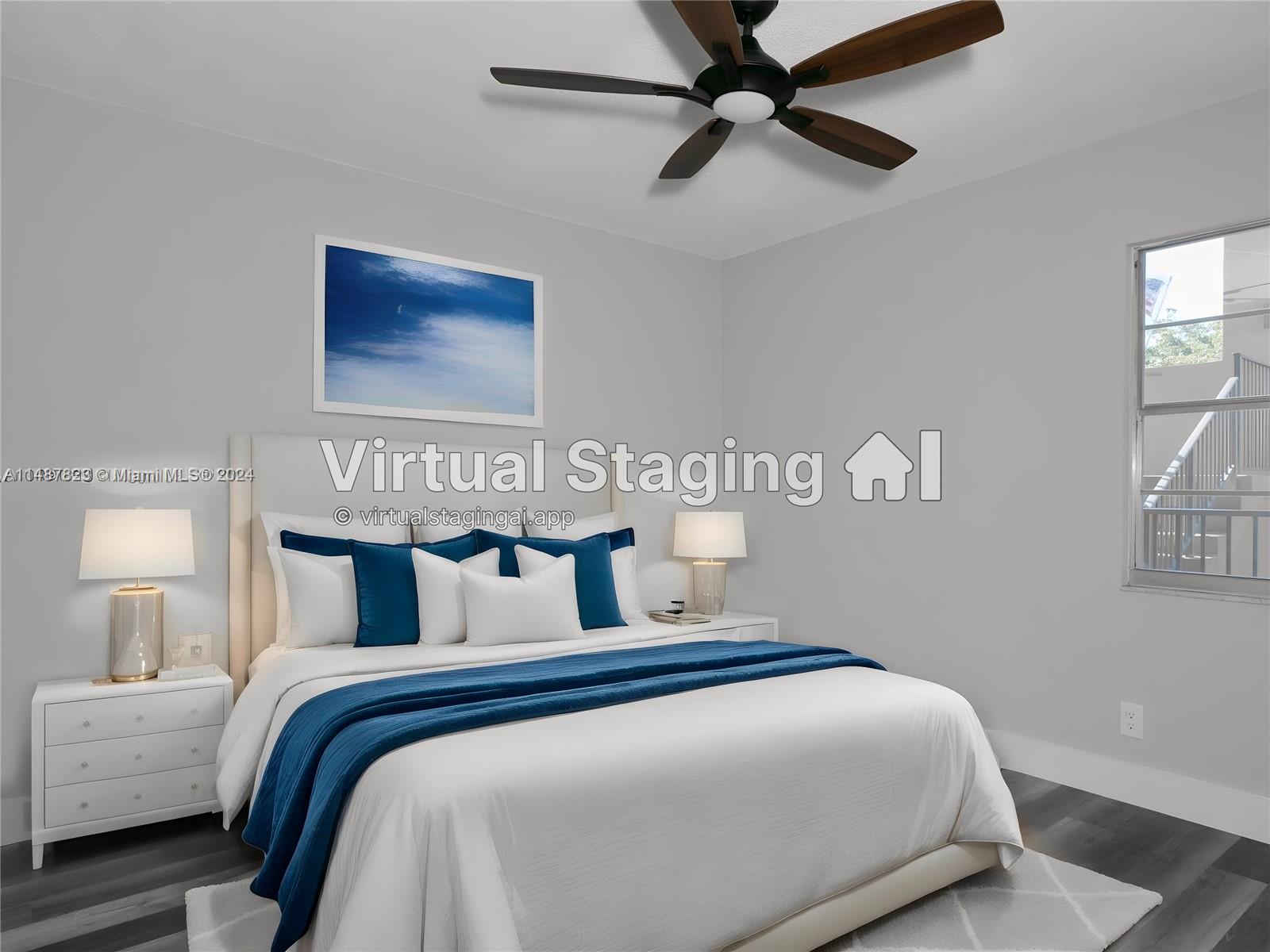 Virtually staged 2nd bedroom