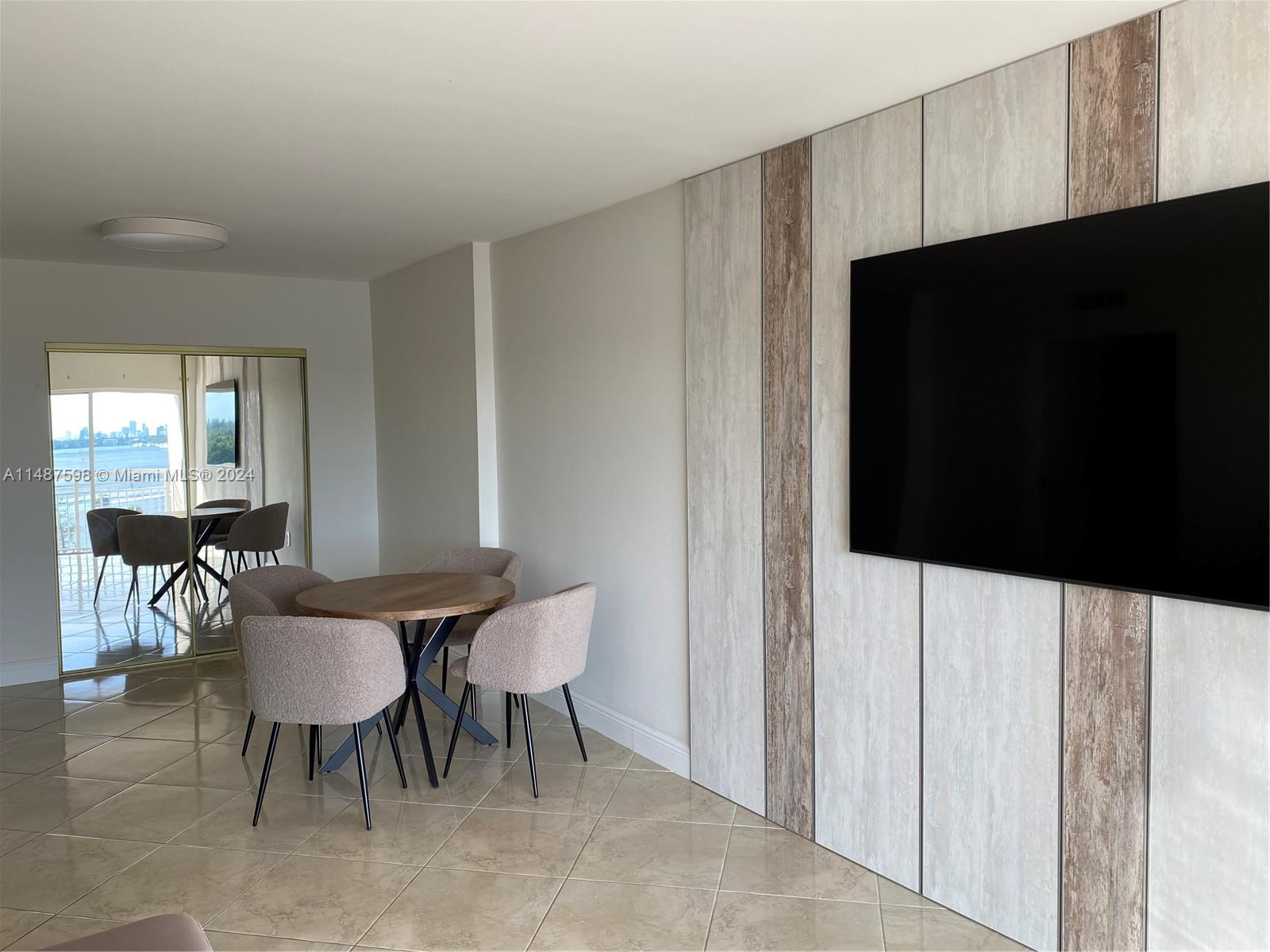 Dining area with panoramic water view