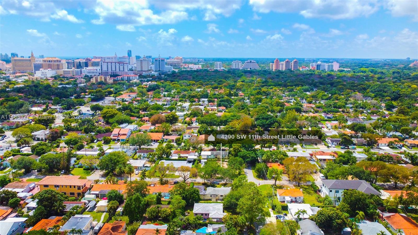 Backdrop views of Coral Gables and Coconut Grove