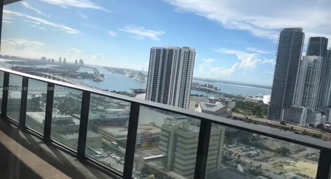 Available unfurnished luxury 2 beds + 2 baths split floor plan with an amazing bay and city view, large balcony. Extra storage space available. Located in the heart of Miami. Just minutes from the airport, shops, museums, restaurants, beach and entertainment. 1 parking space + 1 valet included in HOA Nice California closets and wallpaper designed unit. Must see, will not last. Walking distance to all major Miami Art Basel events, Boat Show, Ultra, Food and Wine Festival and much more.