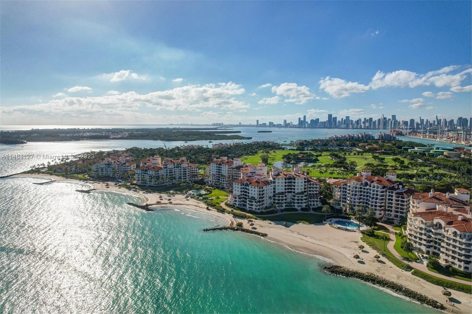 Rare center stack unit w/ direct ocean views of Fisher Island's exclusive private beach. For the beach lovers, this great 3BR, 3,122sf unit is located just steps from Fisher’s private soft Bahamian sand beach.  This residence features a large primary master suite w/ captivating ocean vista, a private terrace & his/her walk-in closets. Two over-sized BDR’s w/ their own terrace overlooking the Miami skyline frm this high fifth flr condo. The expansive open living room faces the azure Atlantic Ocean.  Super spacious kitchen can be renovated to create an open flr plan w/ panoramic ocean view. Impact glass sliding doors, elegant marble flrs throughout LIV. areas add a touch of luxury to your coastal retreat. Unwind on the expansive oversized terrace w/ awe-inspiring, uninterrupted ocean views.