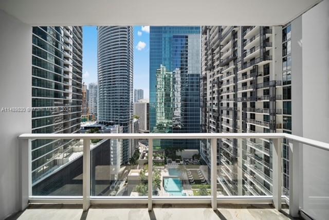 Beautiful 1Bd+2 bath with balcony and amazing Miami skyline and partial bay views. Full service building with concierge and security. Located in the heart of downtown-Brickell area, across the Biscayne bay front promenade, a block from wholefoods, Silverspot cinema, great coffee shops and amazing restaurants. Near all mayor highways and easy access to transportation.  State of the art gym and pool.  Unit comes with an assigned parking space and building offers valet services. Note* The pool is closed for renovations and beautification.  Best engineers, architects and contractors chosen and permits almost completed. Work is said to start within next few weeks.