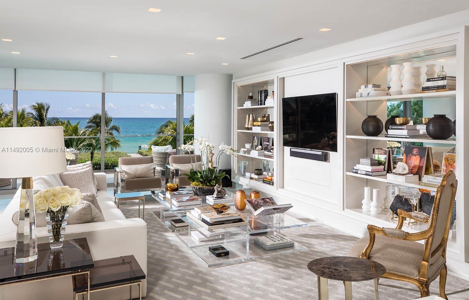 Enchanting oceanfront living awaits in this exquisite corner unit at Oceana Bal Harbour. This lower floor residence boasts a captivating blend of luxury & serenity, offering 2 bedrooms & 2 1/2 baths. Sunlight dances through the expansive windows, filling the space with a warm, inviting glow that enhances the already breathtaking views of the ocean. The thoughtful design of this home seamlessly integrates the beauty of the natural surroundings, creating a harmonious retreat for residents. With its prime location, luxurious amenities, and the the allure continues with two pools, inviting you to bask in the Florida sun while overlooking the azure waters. For those with a passion for tennis, 2 clay courts await, providing the perfect setting for a match with the ocean breeze as your backdrop.