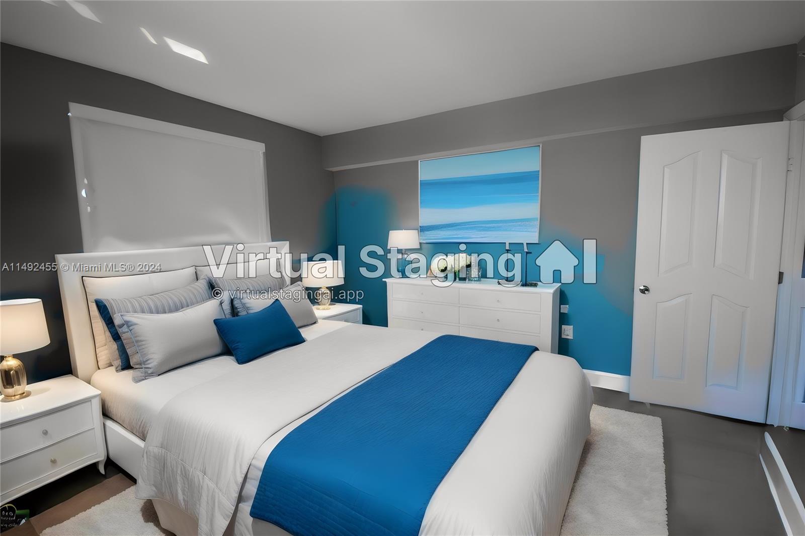 Virtually staged bedroom