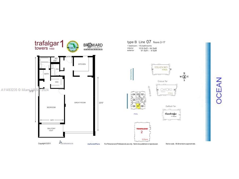 1400 S Ocean Dr 1007, Hollywood, Florida 33019, 1 Bedroom Bedrooms, ,1 BathroomBathrooms,Residential,For Sale,1400 S Ocean Dr 1007,A11493235
