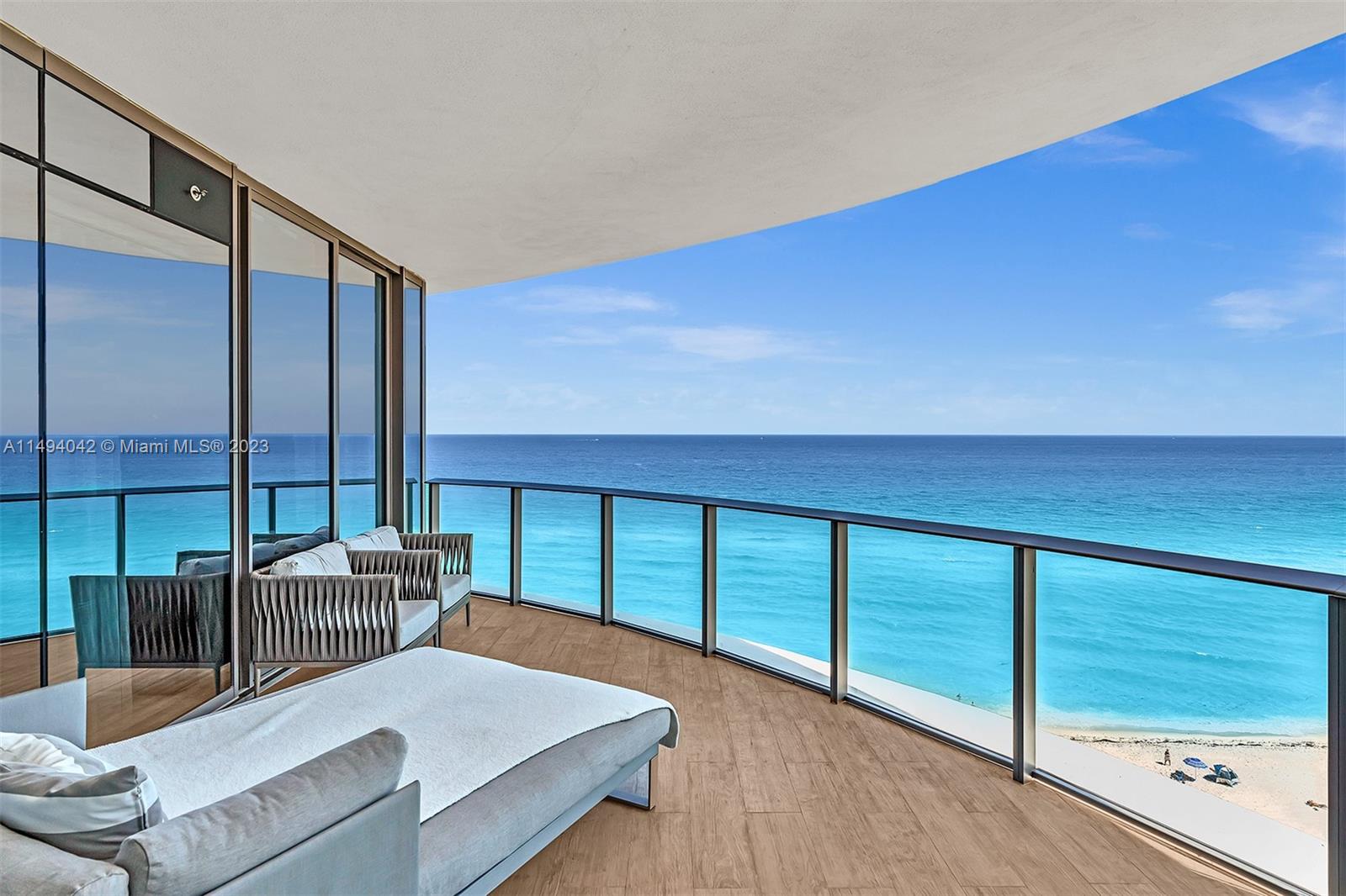 ~300° unobstructed
views including the Atlantic Ocean, Intracoastal, Bay, and Miami Skyline. the Perfect Floor to See, Hear, Feel and Smell the Beautiful Perfect Beach and Ocean.  This is the largest Layout in the building with
Beautiful Panoramic views of the ocean, Bay, and Skyline from ALL balconies & Floor to Ceiling Windows throughout the Unit! Private Elevator fully furnished. Full Beach Service with two pools, restaurant, gym, spa, Pilates, sauna, and much more. Once in a lifetime opportunity. No expenses Spared. Must See.  This unit is priced BELOW market value for quick sale.  Owner has home and businesses out of state.