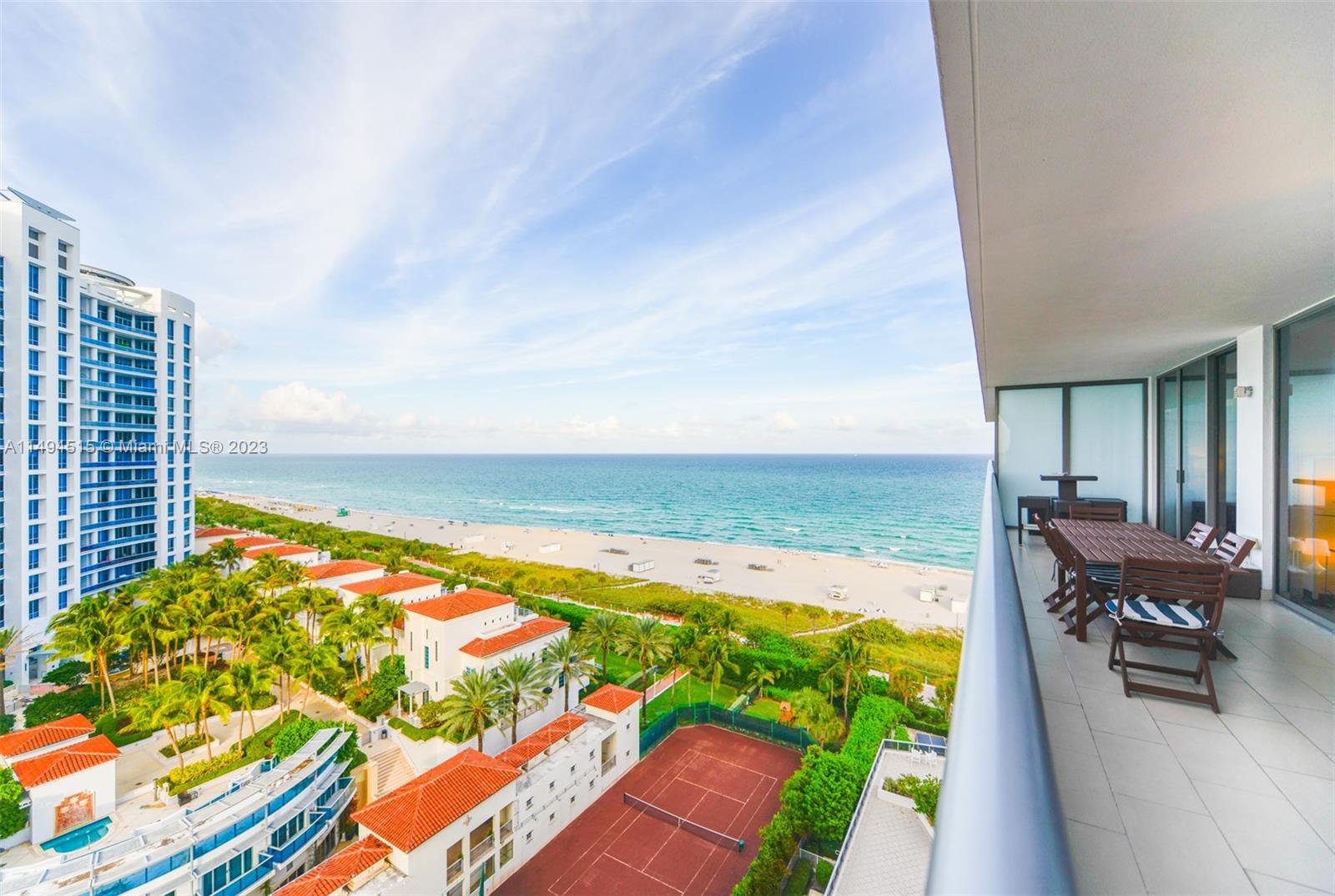 Rarely Available 2 Bed 2 ½  bath at the prestigious Mei Miami Beach with Ocean and Bay views. Originally furnished and designed by Famous Steven G Design House. The property has lots of Natural light from in every room with ocean views. Boutique building with all the modern amenities including pool and beach services, social rooms, library, gym, spa 24/7 front desk with Security and valet. Enjoy the full service building and amenities. See for yourself.