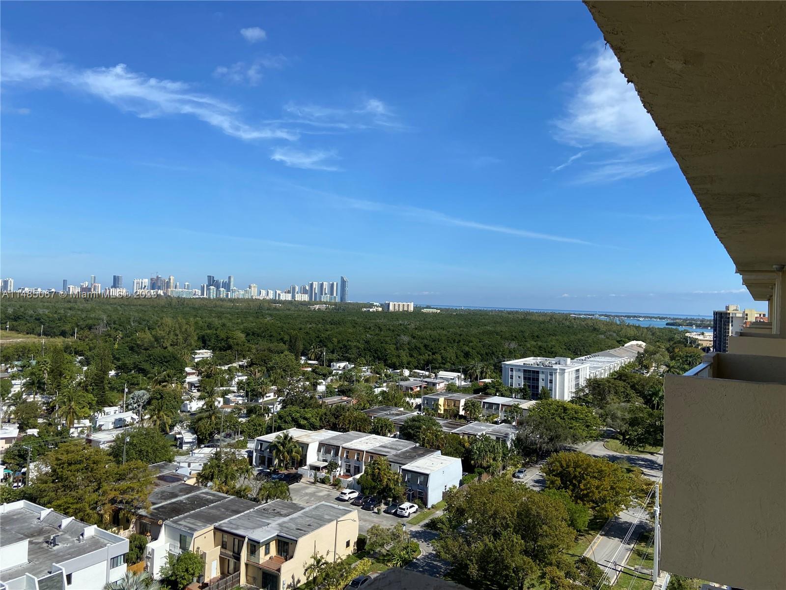 East View to Sunny Isles and Biscayne Bay Skyline