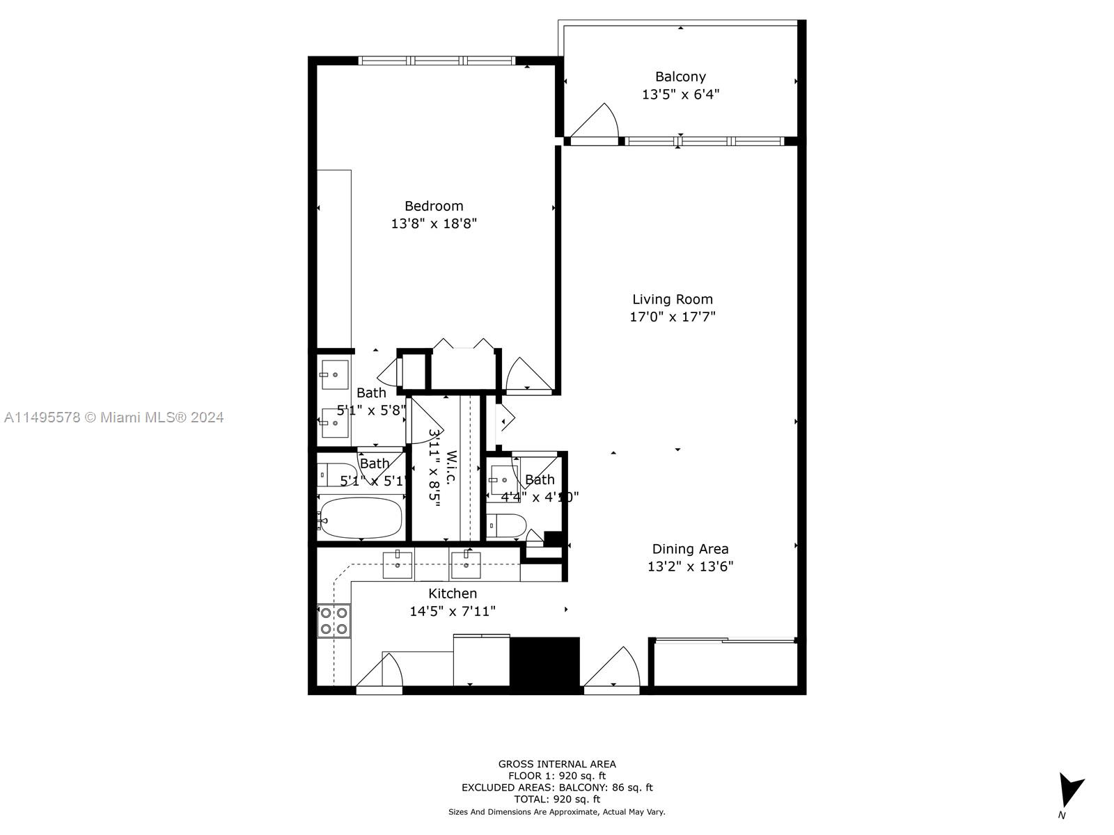 9511 Collins Ave 605, Surfside, Florida 33154, 1 Bedroom Bedrooms, ,1 BathroomBathrooms,Residential,For Sale,9511 Collins Ave 605,A11495578