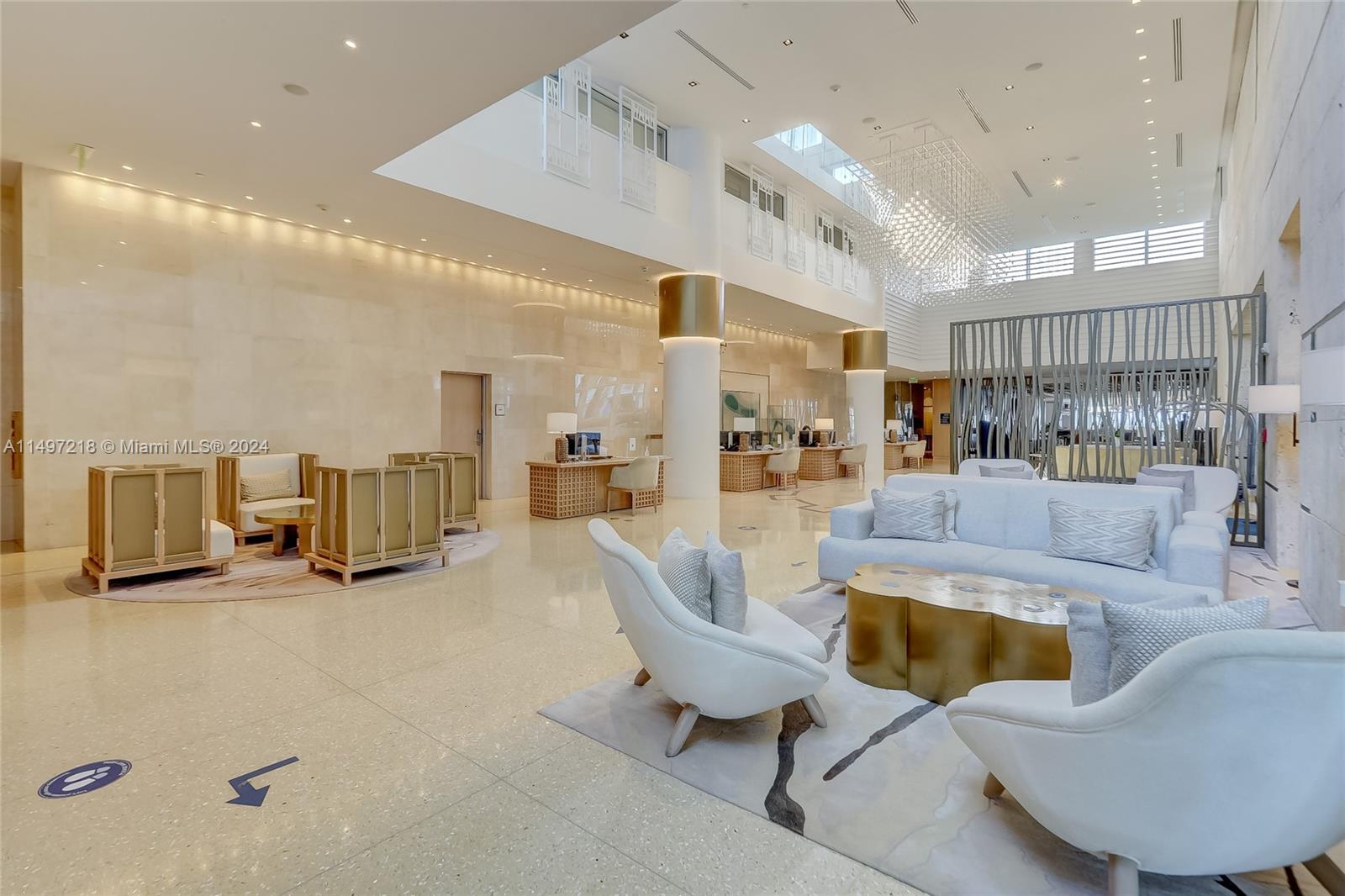The Lobby areas are opulent with soaring ceilings, artistic pendant lighting and floor to ceiling windows inviting an abundance of natural light!