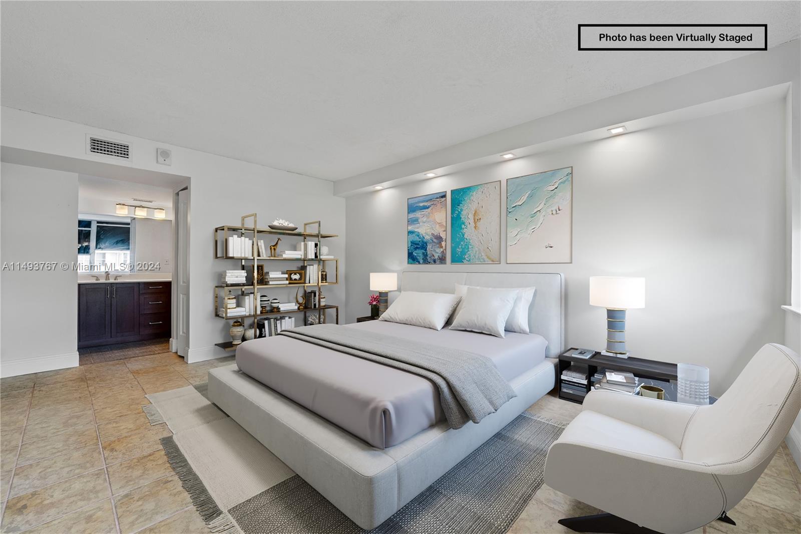 Virtually Staged Main Bedroom