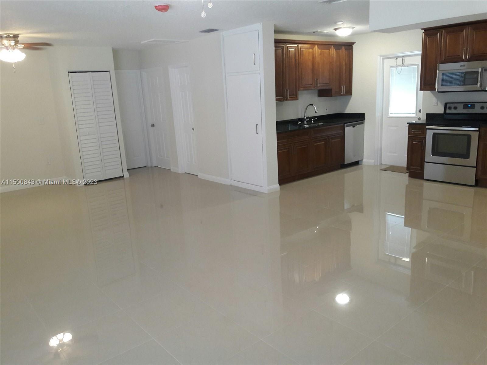 Open kitchen to living room