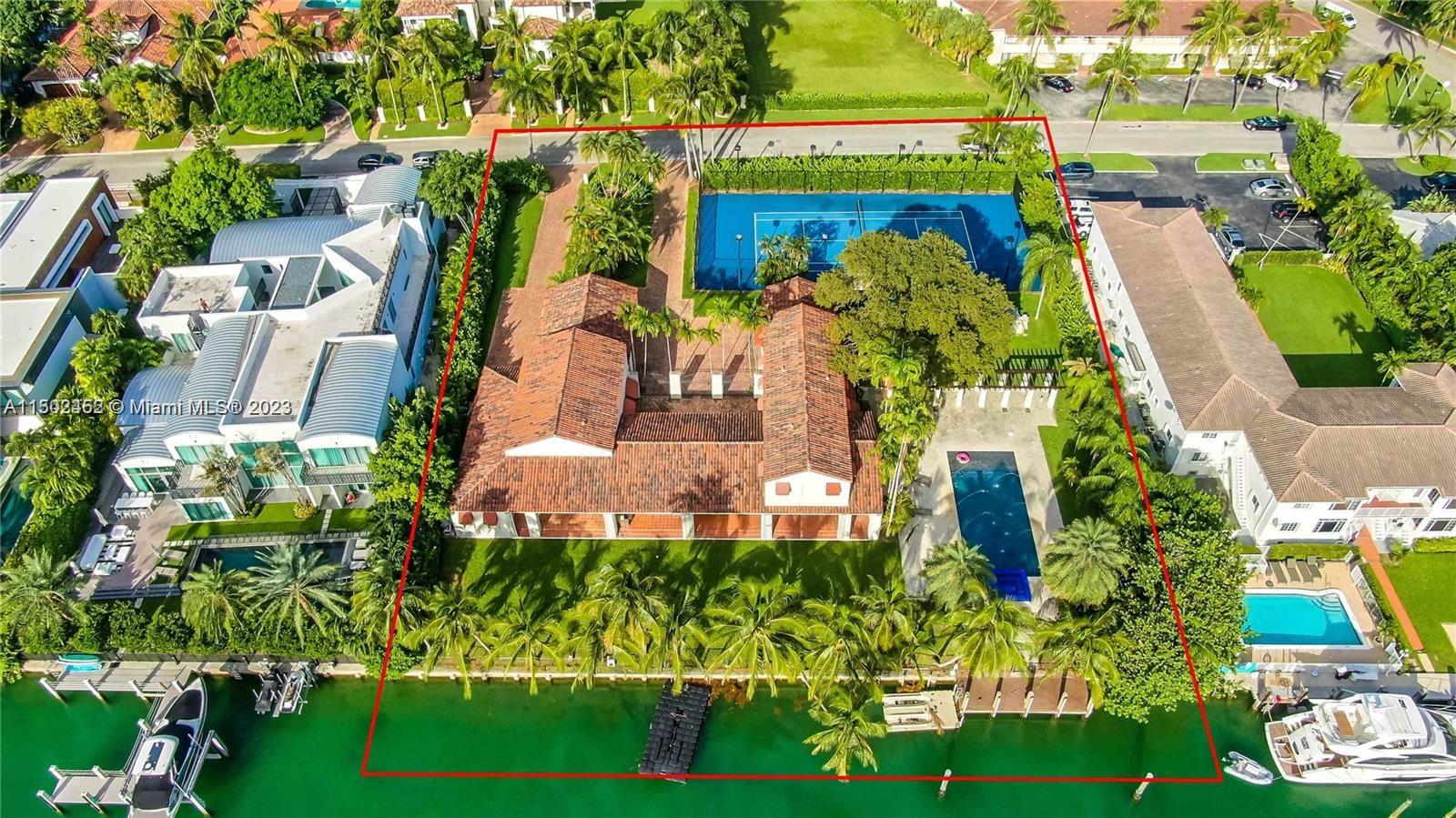 Do you want what NOBODY else has? How about a magnificent, one-of-a-kind Mega Mansion with 200 linear ft. of deep water frontage with almost 9,000 SFT of enjoyment! The ONLY 1 acre lot, waterfront estate with 200 linear ft in Bal Harbour Village. Enough room for your Megayacht, 10+ Luxury vehicles, & even a spot for your helicopter! Did I mention the fully lit tennis court? Architecturally distinctive fortress on an exclusive 24 hr secured gated island. Magnificent property includes newly restored large swimming pool & deep water dockage - easy 5 minutes ocean access with no fixed bridges. Can't find your perfect home? Your Classic Mediterranean meets Mid-Century Compound awaits! SELLER FINANCING AVAILABLE, call agent for terms! Can be divided into 2 buildable lots. Survey in attachments.