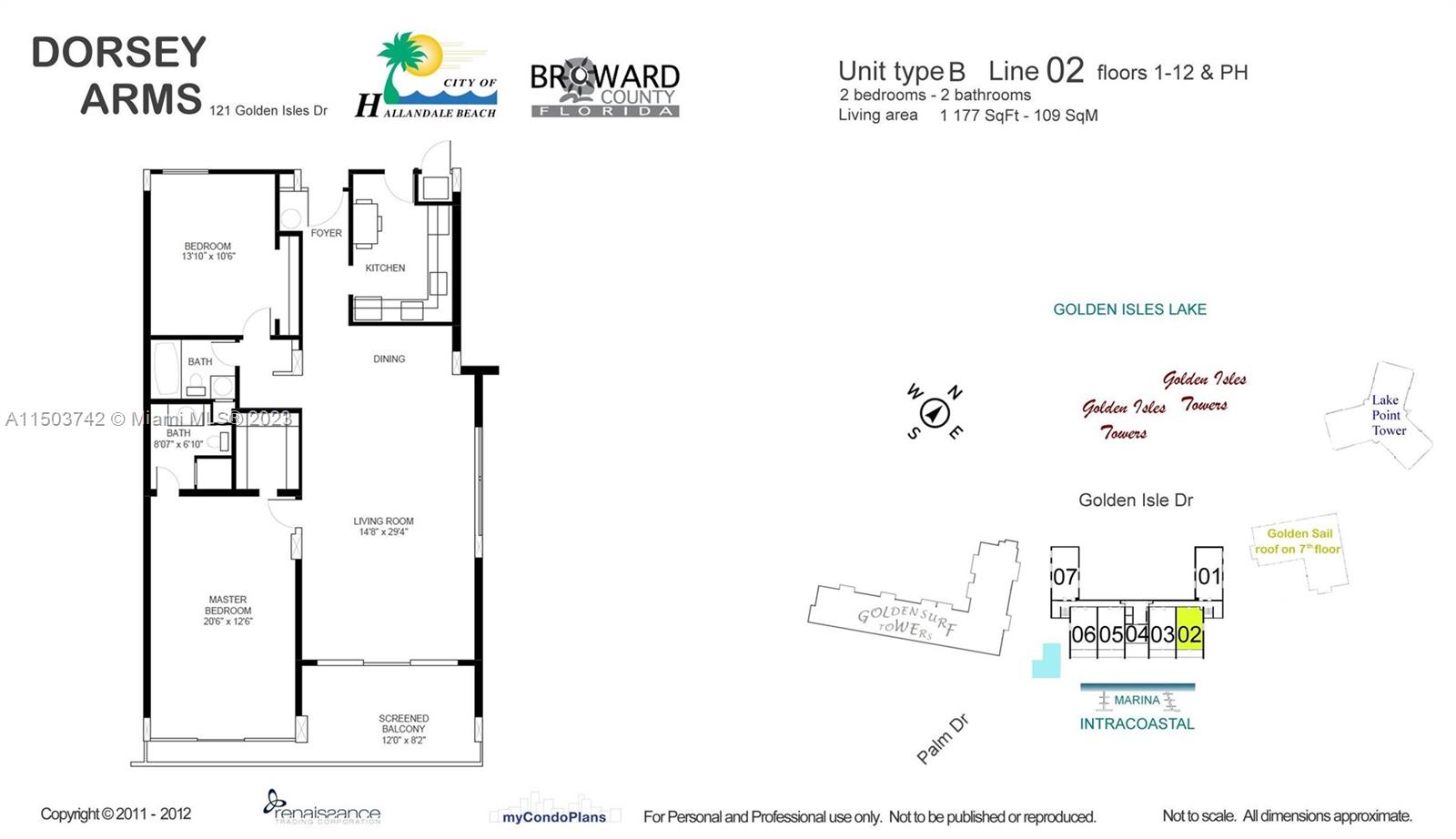 121 Golden Isles Dr 802, Hallandale Beach, Florida 33009, 2 Bedrooms Bedrooms, ,2 BathroomsBathrooms,Residential,For Sale,121 Golden Isles Dr 802,A11503742