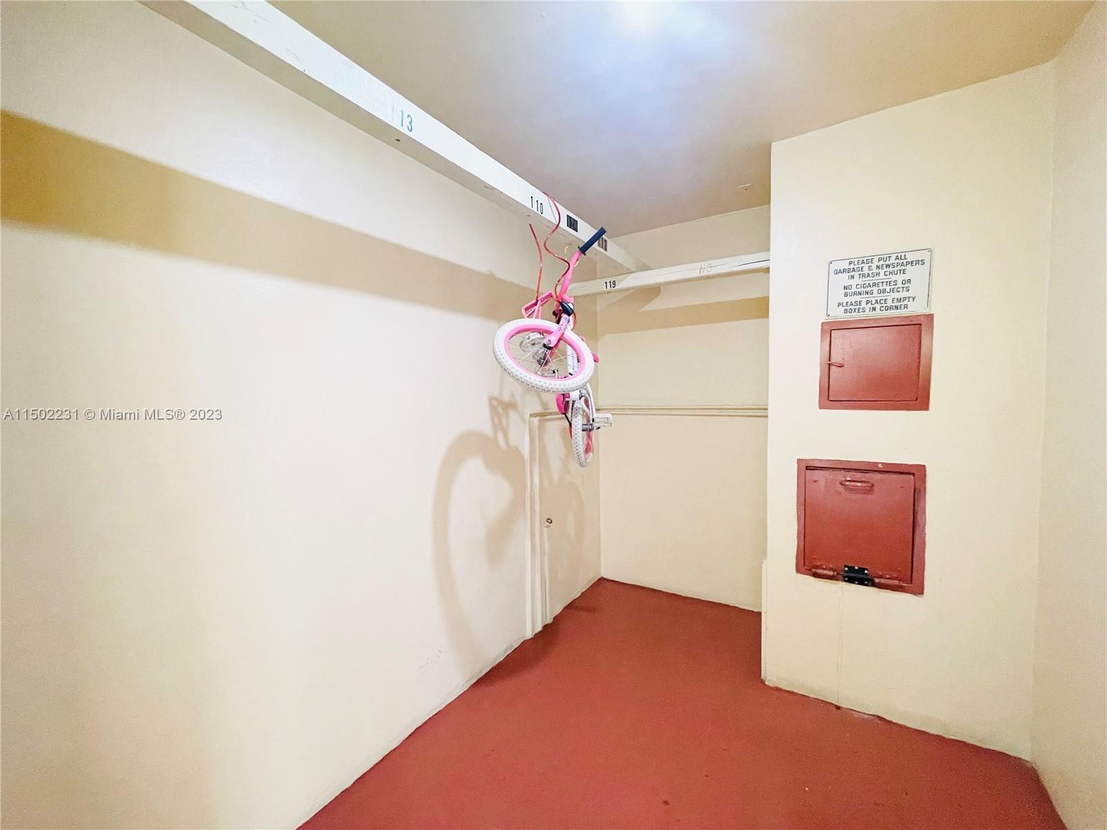 Bike Storage/Garbage Disposal