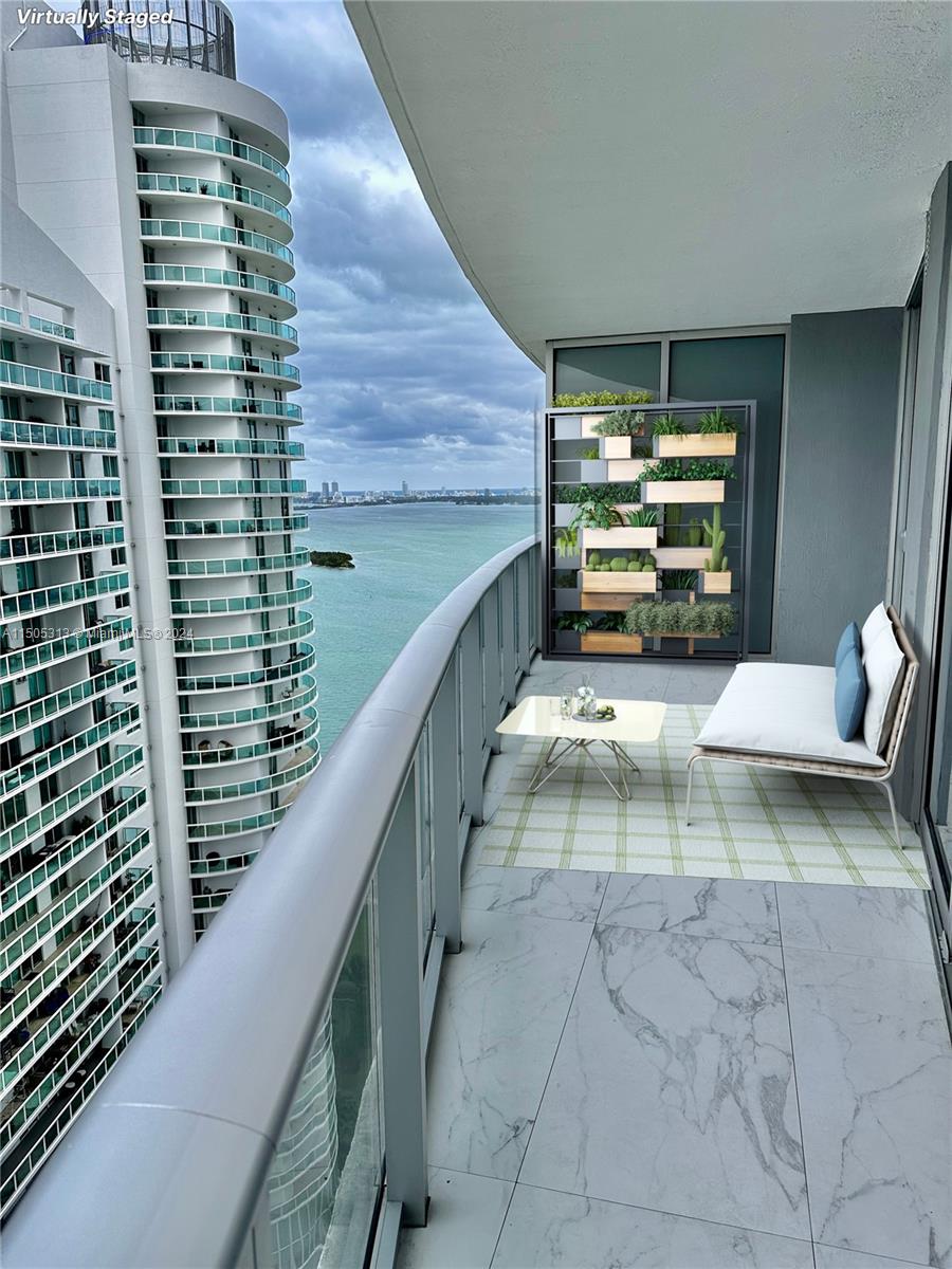 Side view of the bay