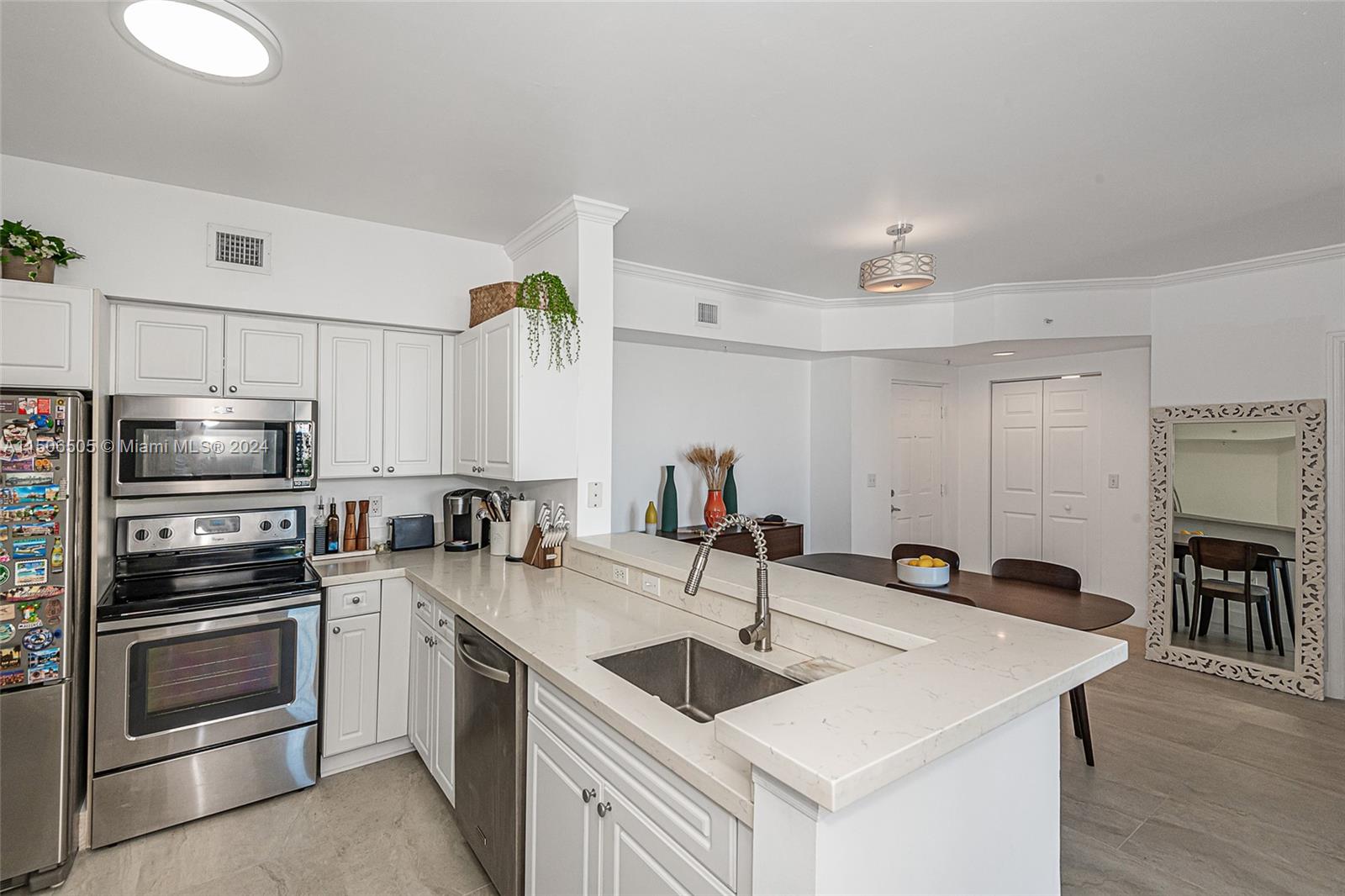 Open concept kitchen.