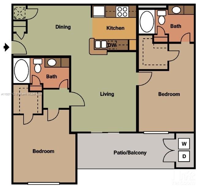 231 SW 116th Ave 19206, Pembroke Pines, Florida 33025, 2 Bedrooms Bedrooms, ,2 BathroomsBathrooms,Residentiallease,For Rent,231 SW 116th Ave 19206,A11507412