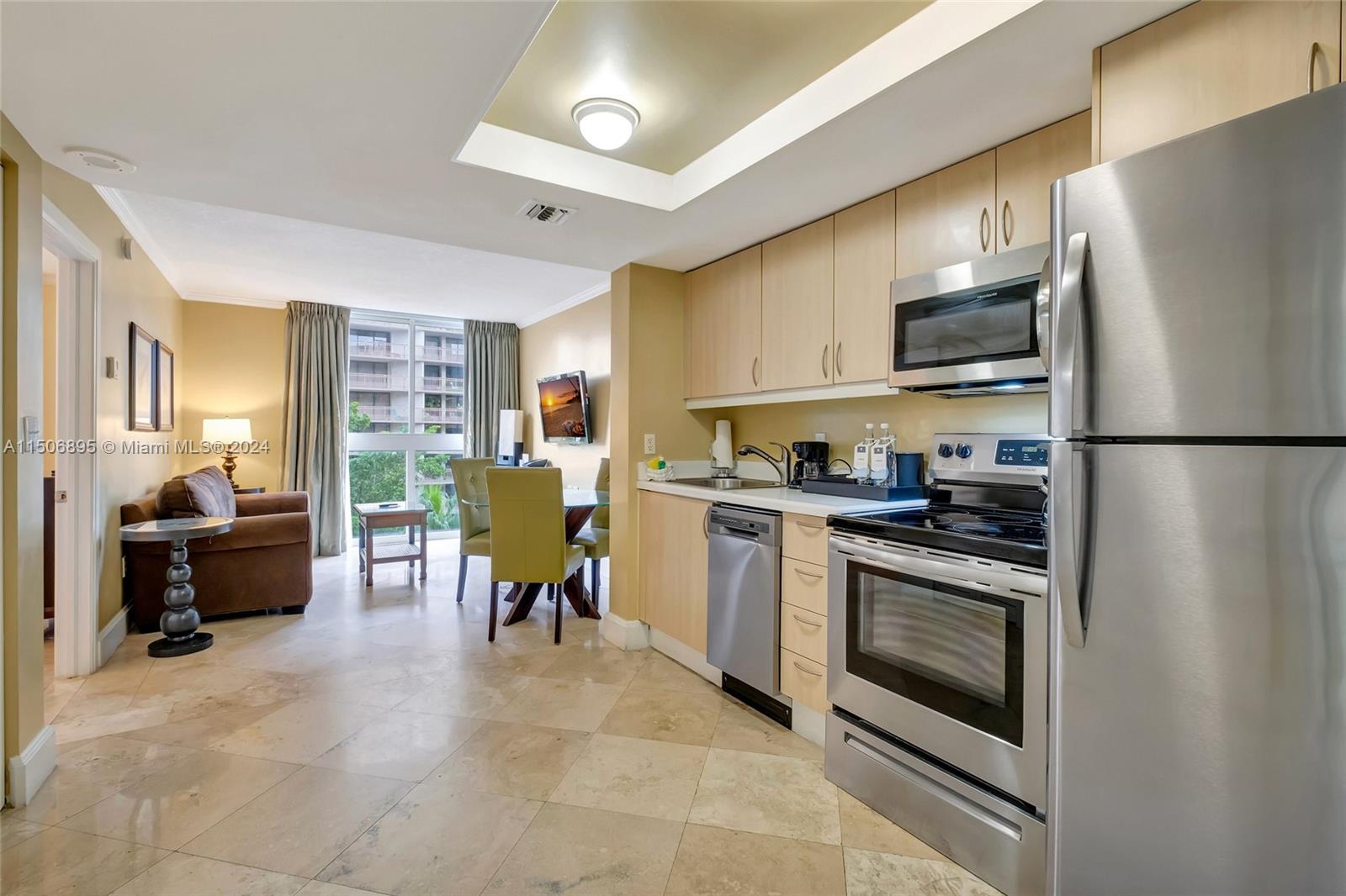 Enjoy the best of Coconut Grove living in this beautiful 1 bed/1 bath unit at the iconic Mutiny Hotel. Located in the heart of Coconut Grove, the Mutiny is just steps away from the best shopping and restaurants that the Grove has to offer. This light and bright property features marble floors throughout, new stainless steal appliances (2022) and A/C unit (2019), and an in unit washer/dryer making this a perfect home or vacation property that can be rented through Provident's onsite rental program while allowing up to 120 days of owner use throughout the year. Come see why The Mutiny offers the very best of the Coconut Grove lifestyle.