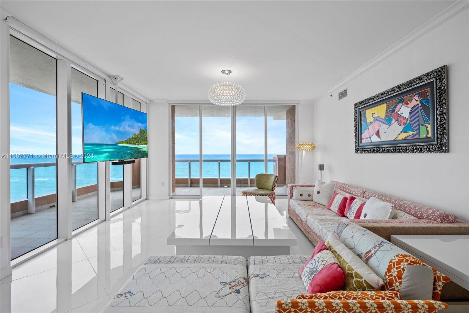 Spectacular oceanfront corner residence, completely upgraded with the most spectacular modern finishes and furnishings. Live at the Acqualina Resort and Spa and enjoy the Five Star, Five Diamond lifestyle Acqualina has to offer. Residence is available for immediate occupancy.